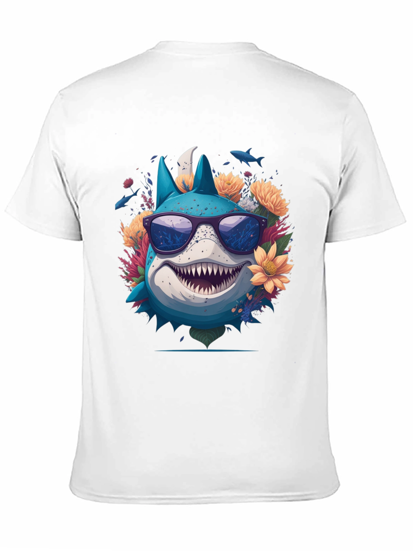 Black Cool Shark in Sunglasses T-Shirt view 11