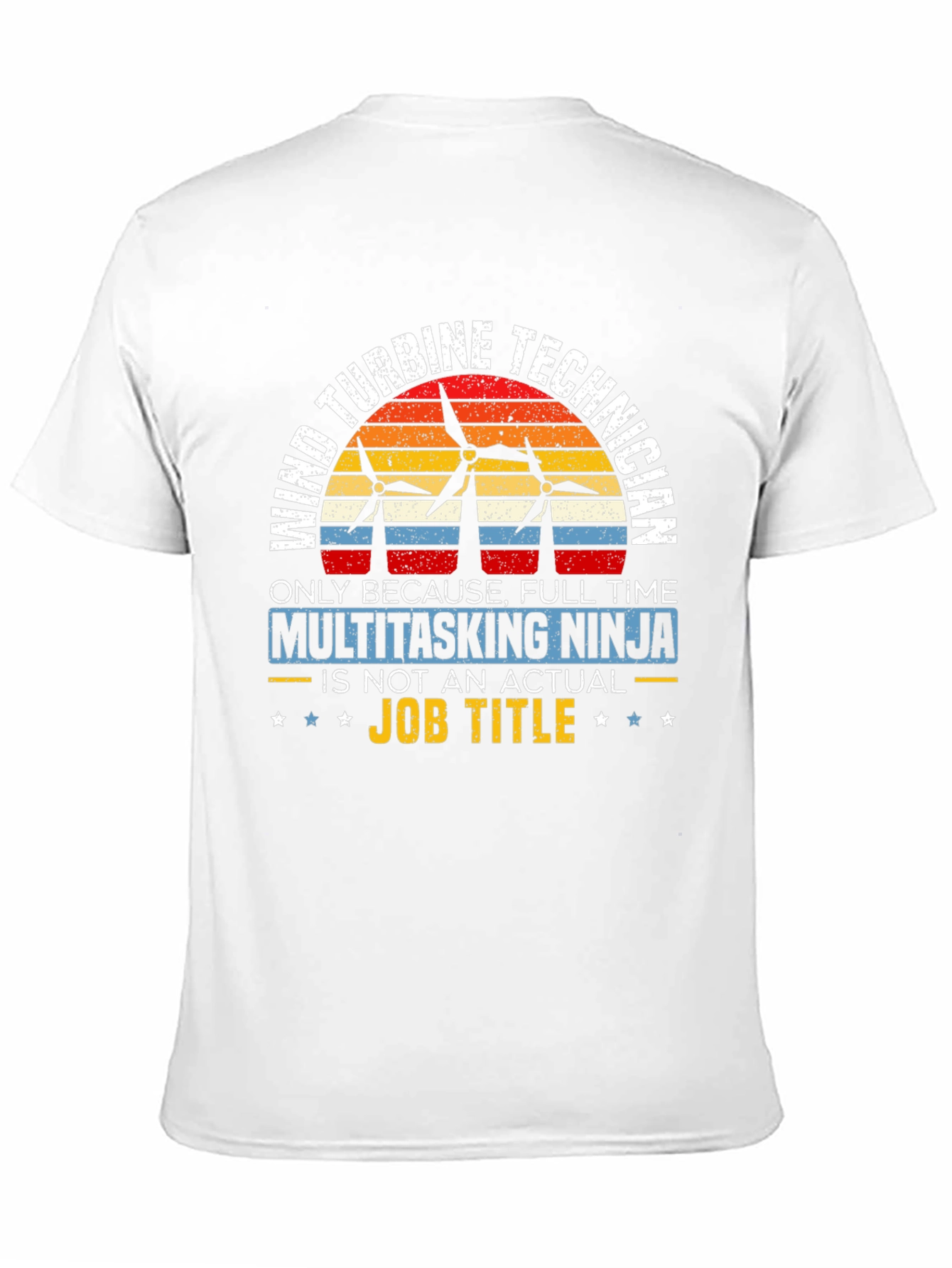Black Wind Turbine Technician Multitasking Ninja T-Shirt view 11