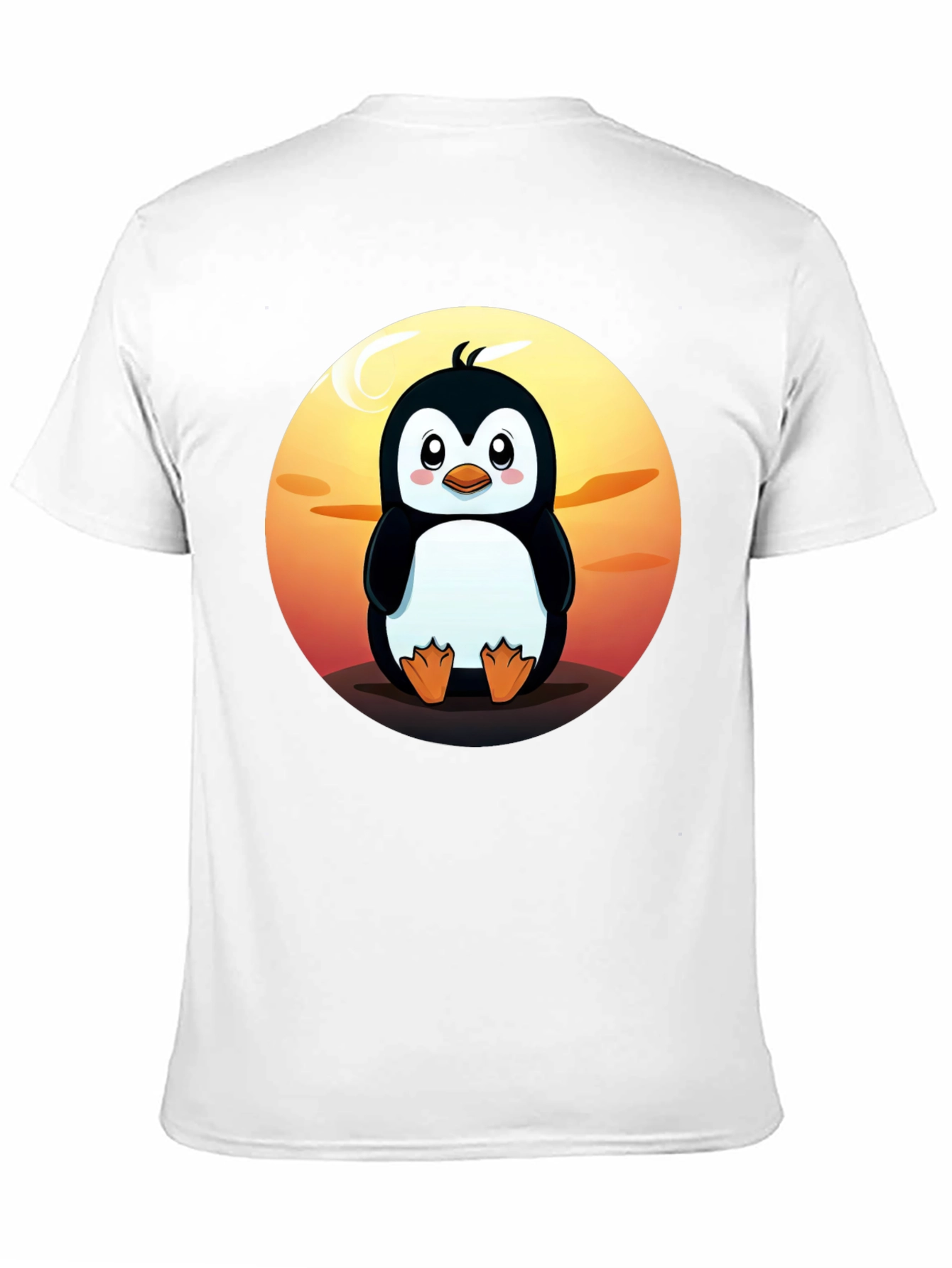 Black Cute Penguin Graphic T-Shirt - Black Crew Neck Tee view 11