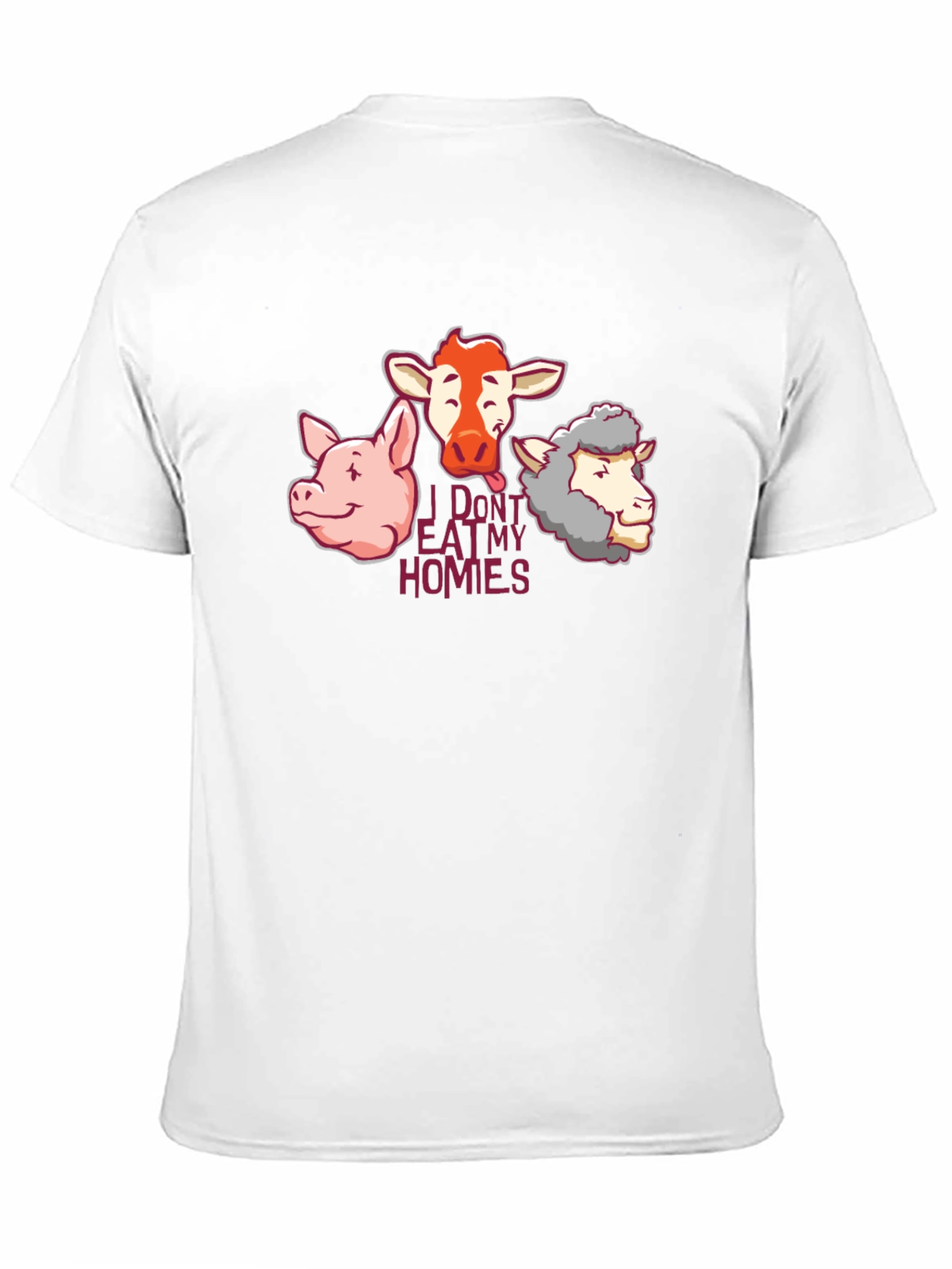 Black Vegan Animal Graphic T-Shirt - I Don't Eat My Homies view 11