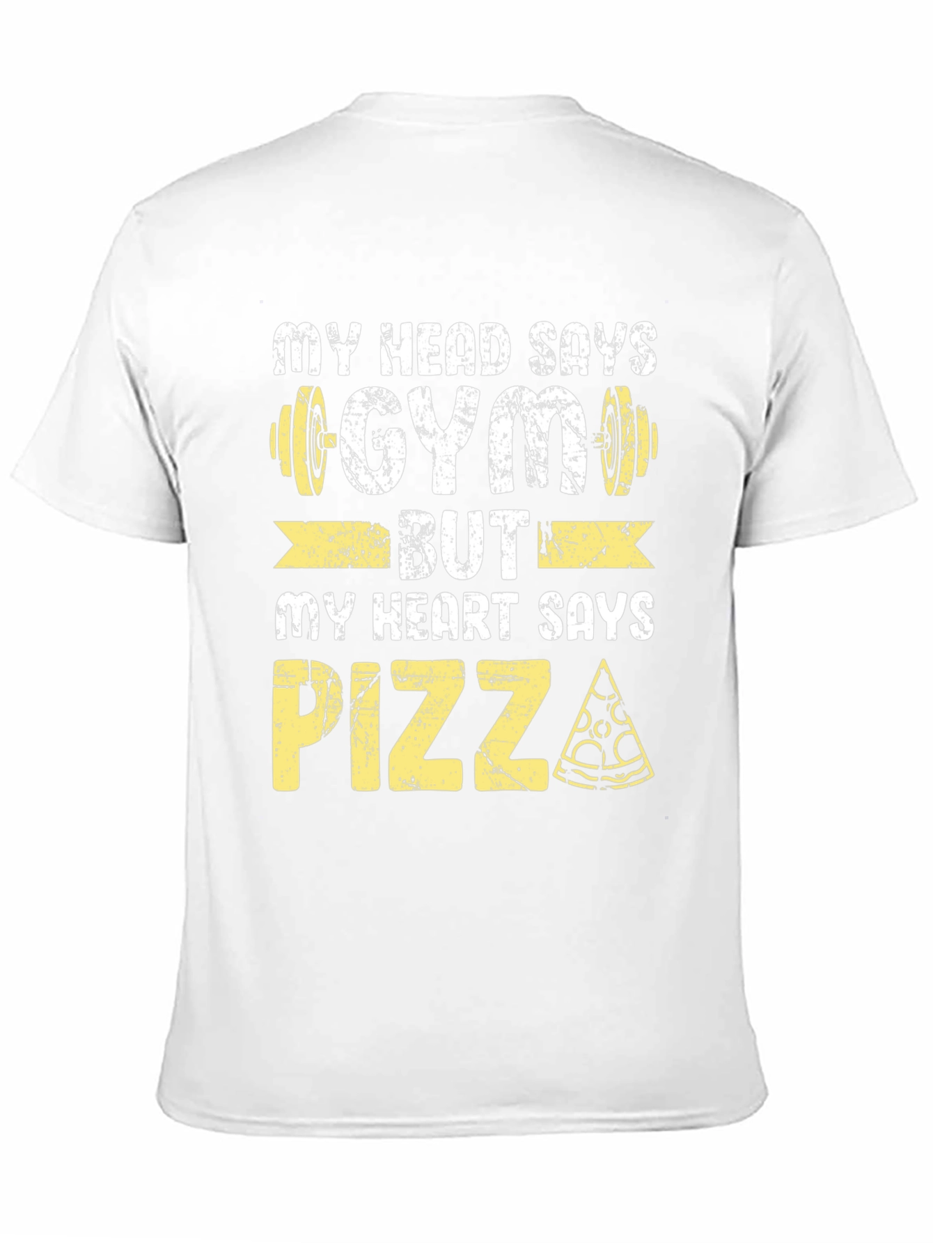 Black Gym vs. Pizza Graphic Tee - Funny Workout Shirt view 11