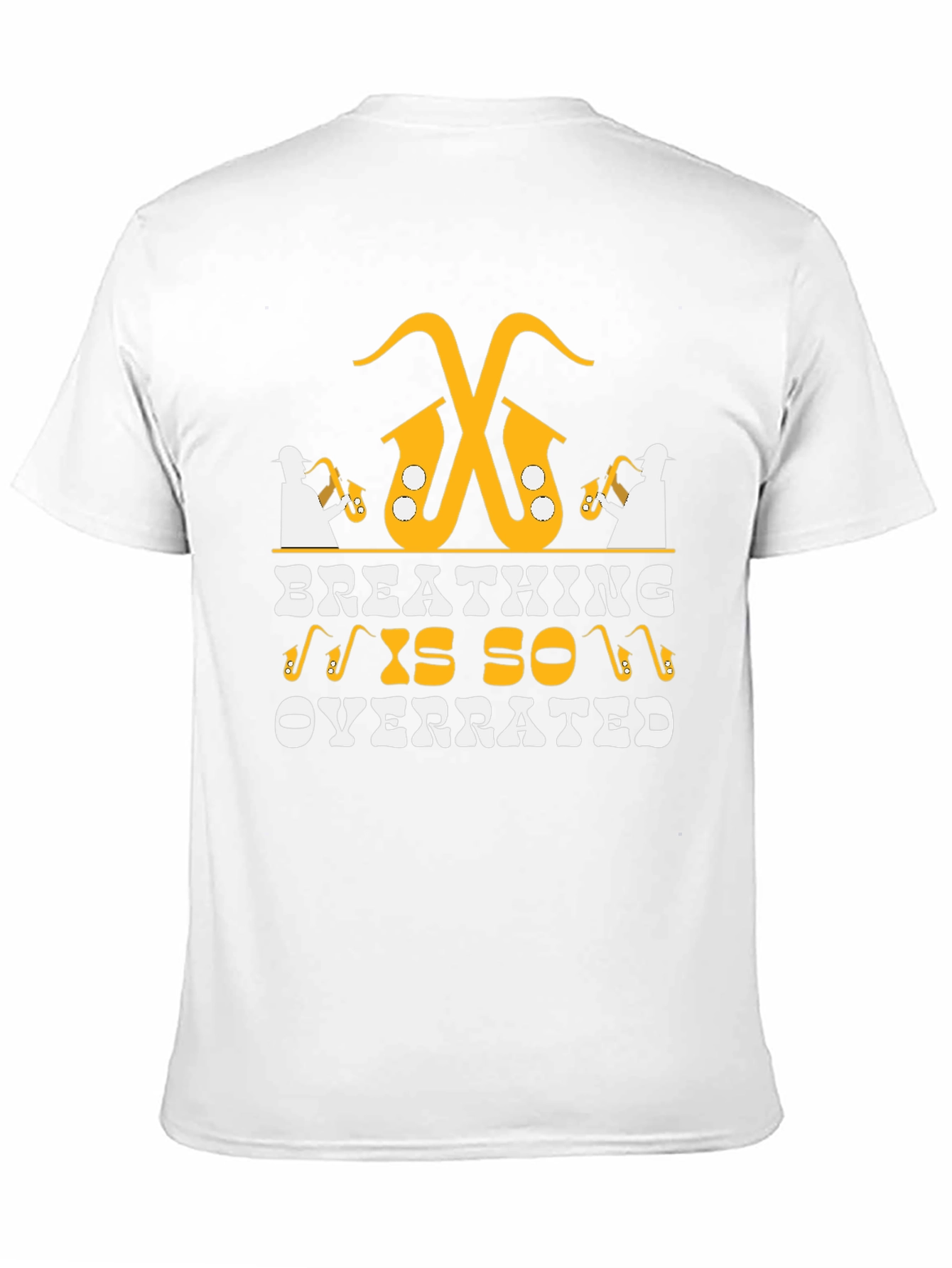 Black Saxophone Player T-Shirt - Breathing is Overrated view 11
