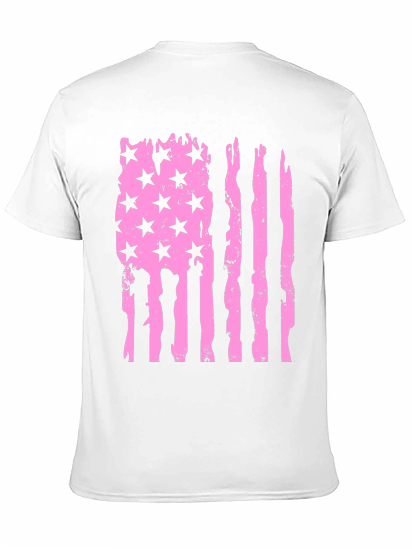 Black Distressed American Flag T-Shirt - Pink view 11
