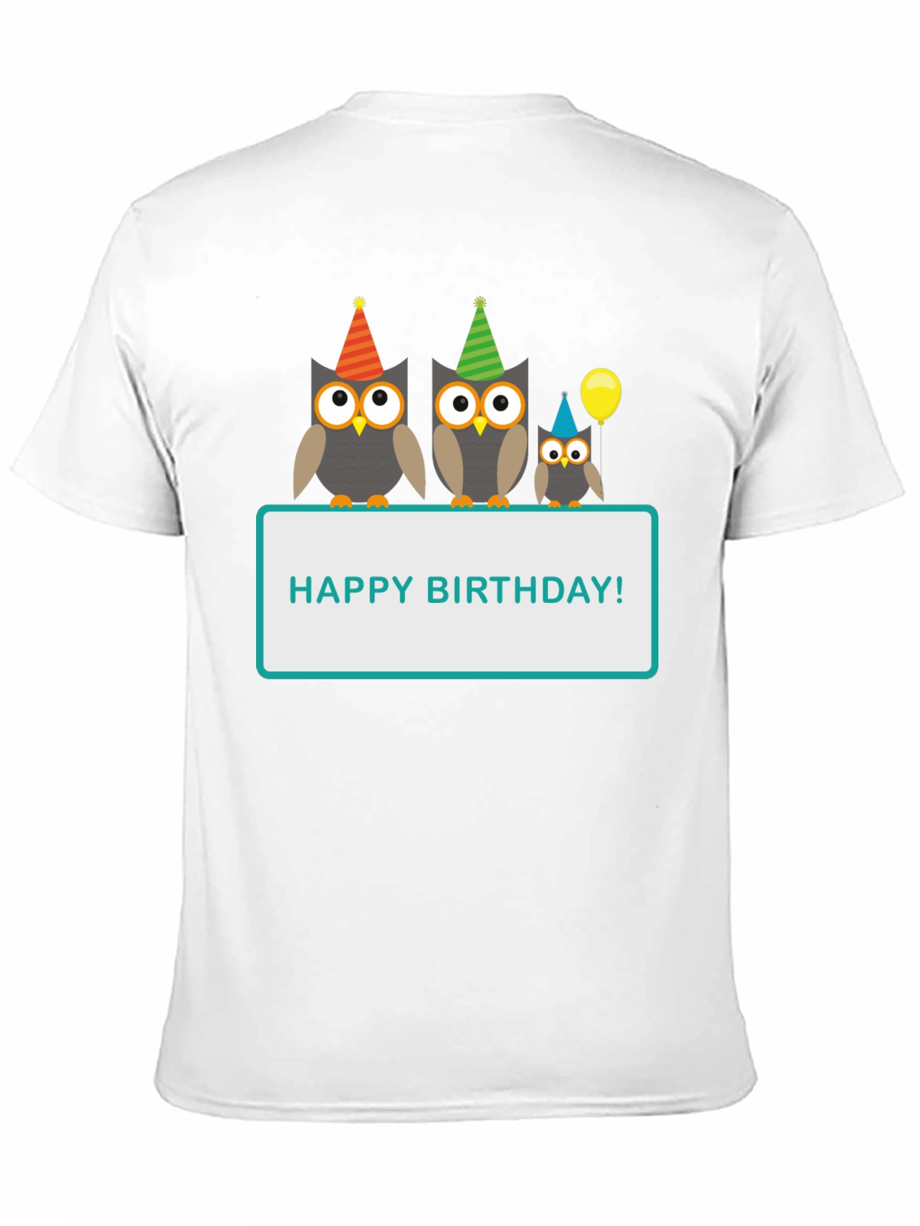 Black Happy Birthday Owl T-Shirt view 11