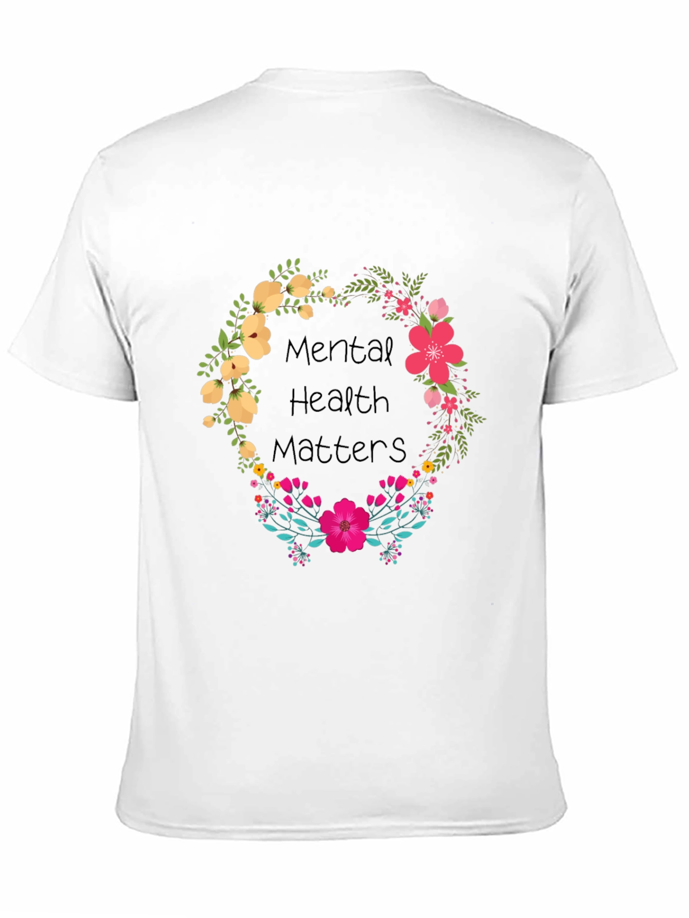 Black Mental Health Matters Floral Tee view 11