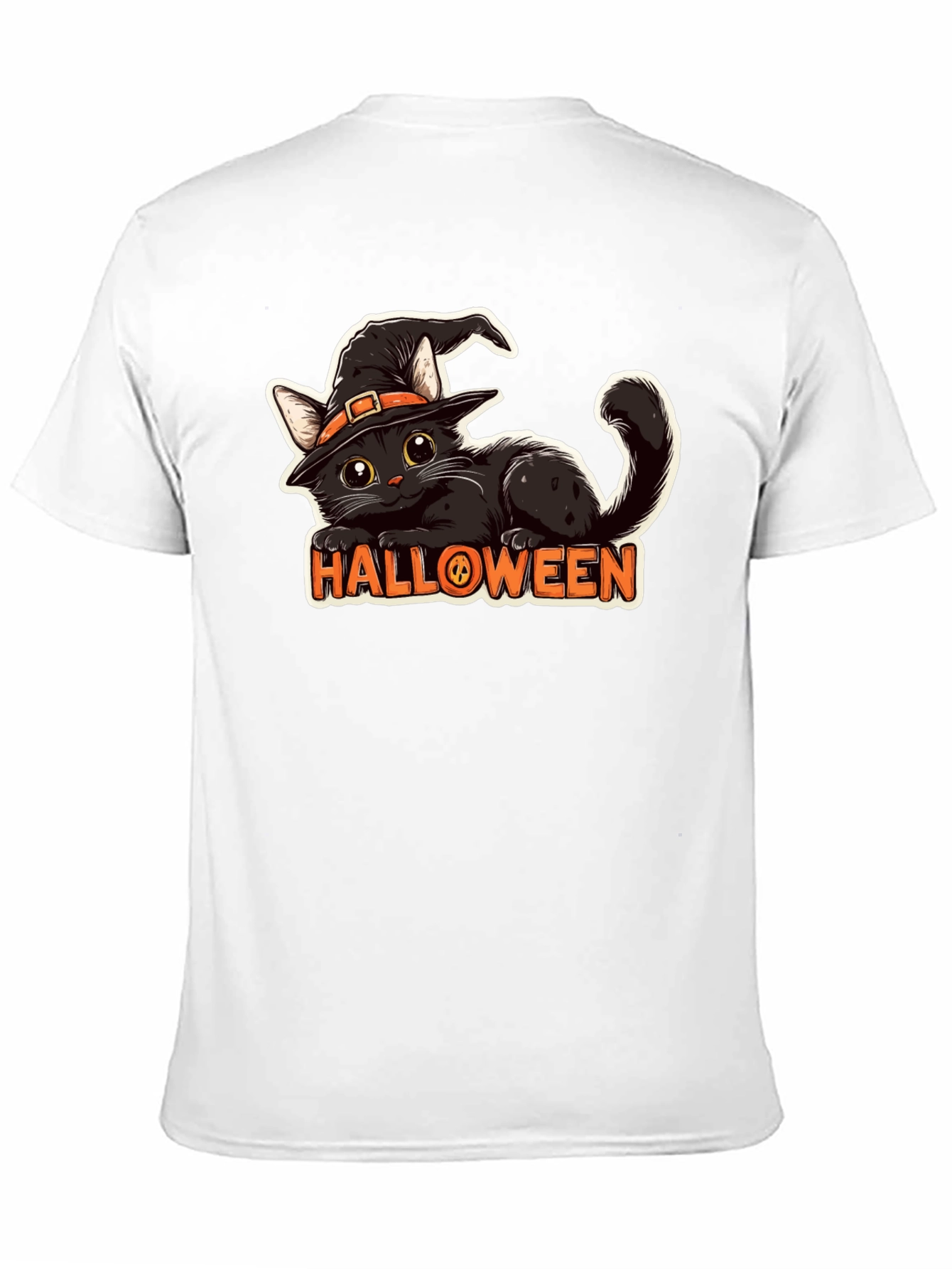 Black Halloween Cat T-Shirt - Spooky & Stylish! view 11