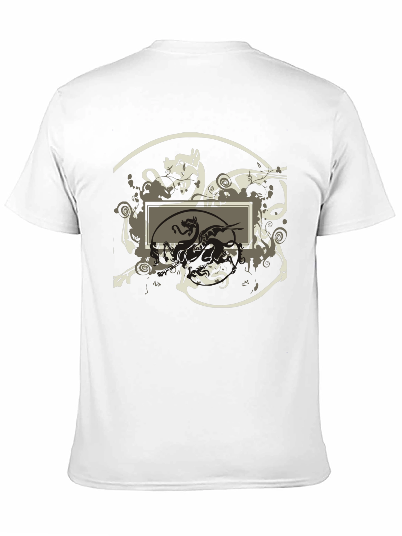 Black Graphic Black T-Shirt with Dragon Design view 11