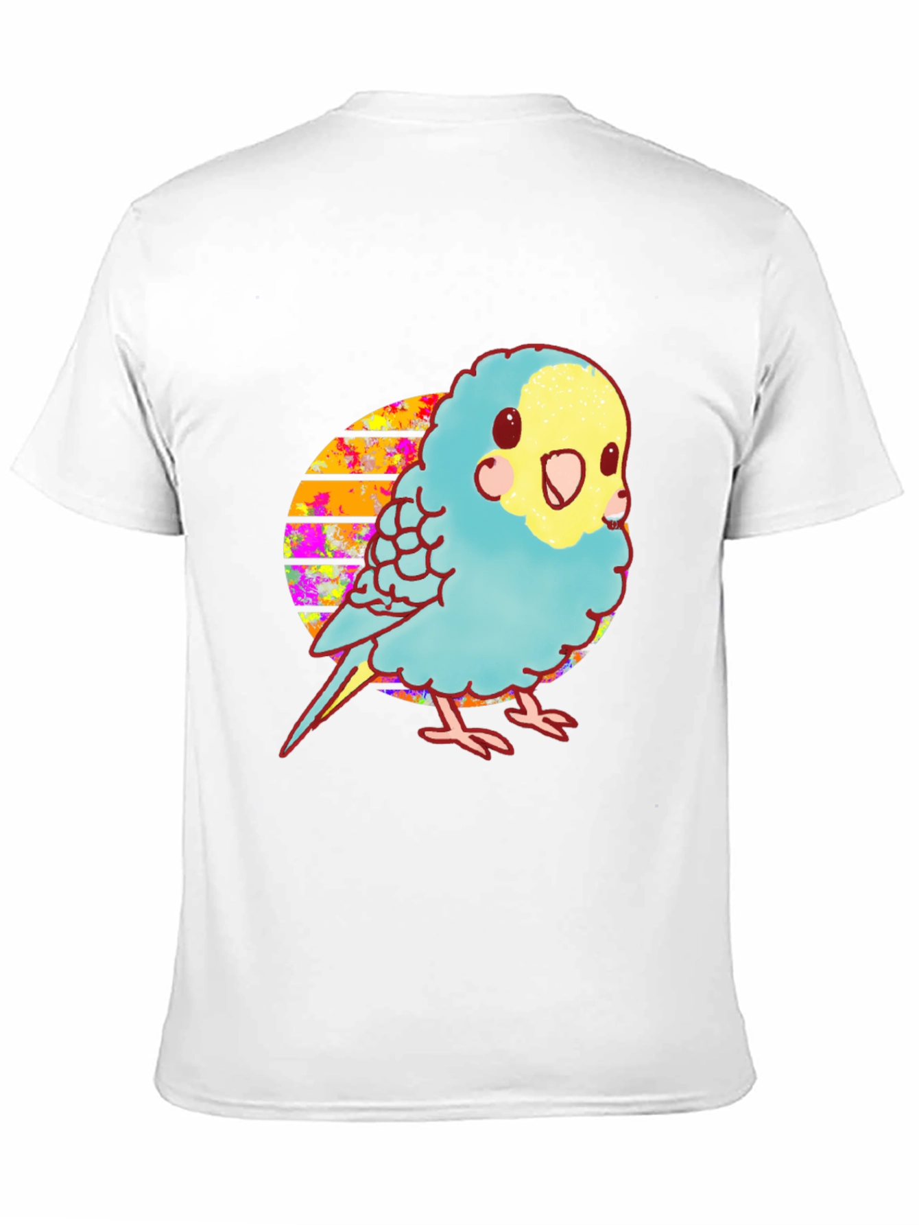 Black Parakeet Graphic Tee - Cute Bird Design view 11