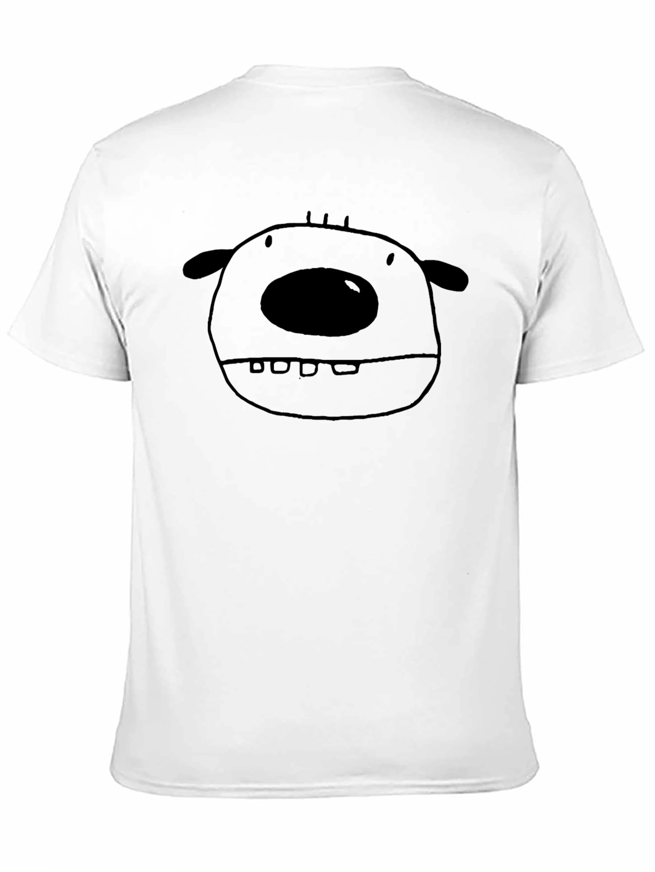 Black Funny Cartoon Face Graphic Tee - Black Cotton Shirt view 11