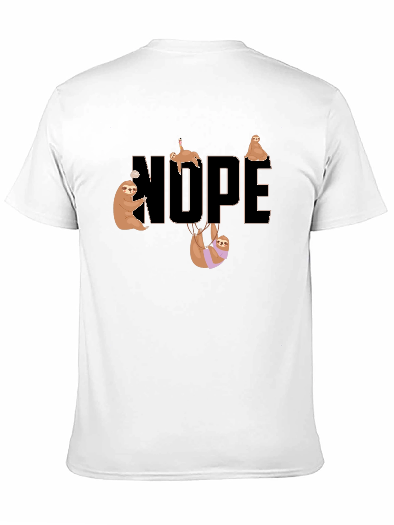 Black Nope Sloth Graphic T-Shirt view 11