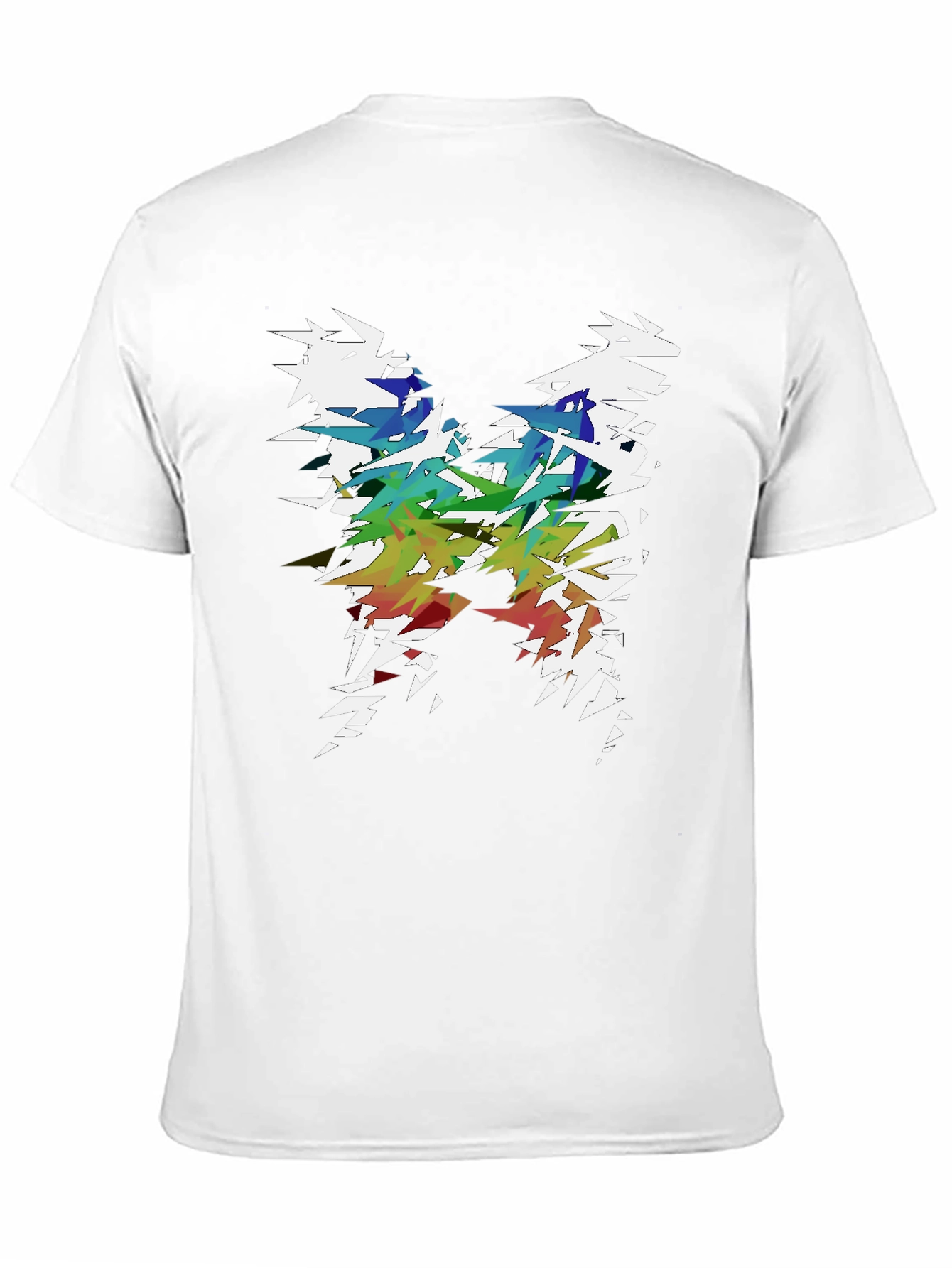 Black Abstract Geometric Rainbow Tee view 11