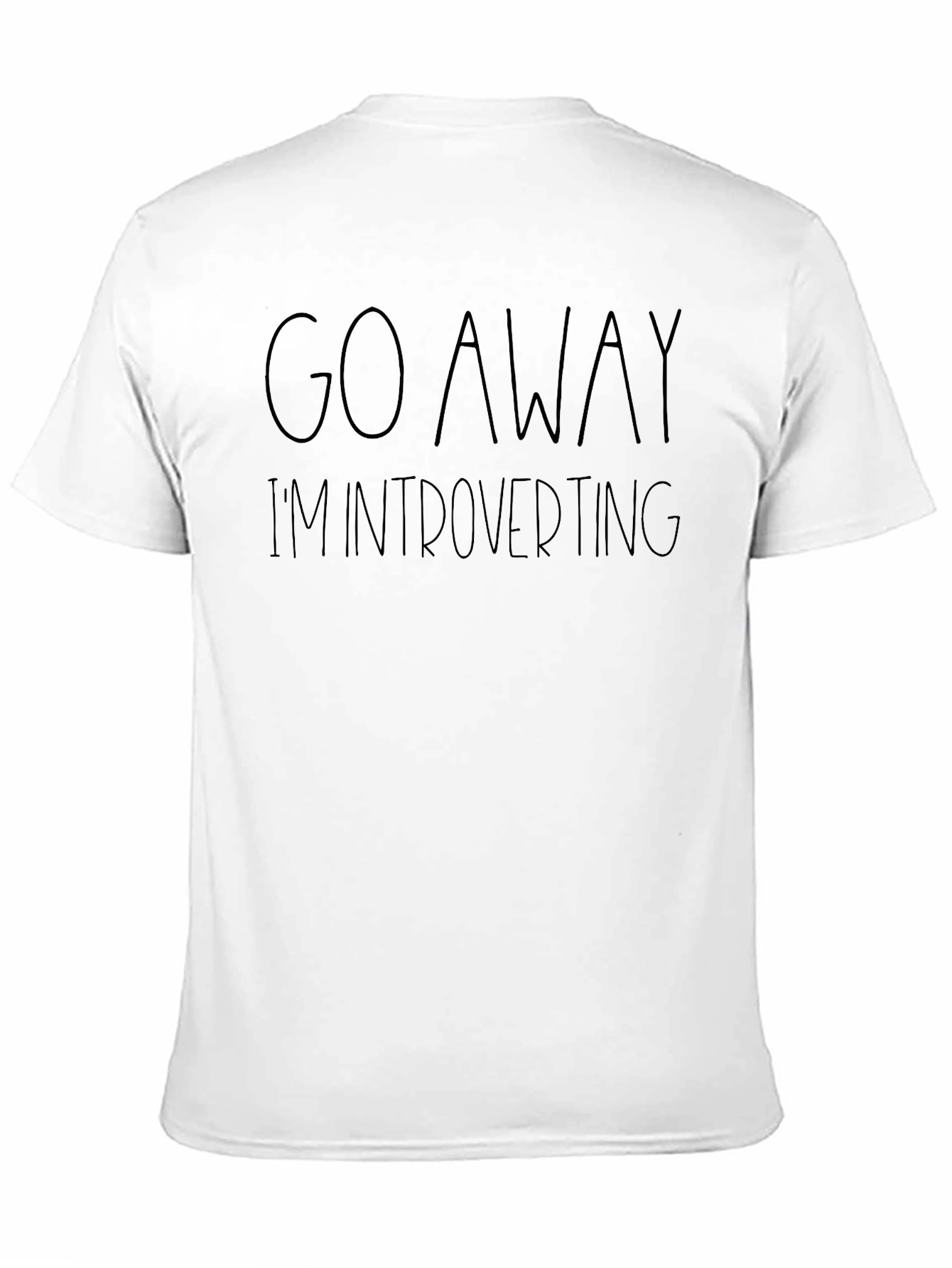 Black Go Away, I'm Introverting Black T-Shirt view 11