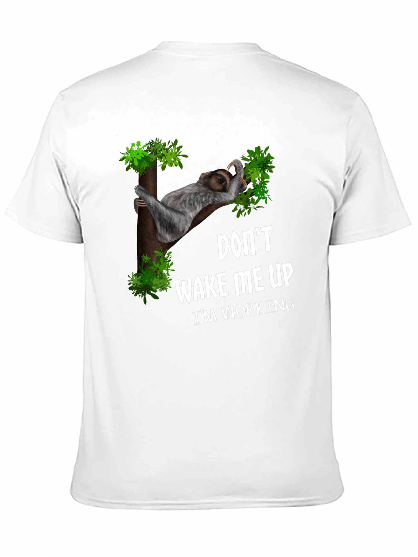 Black Funny Sloth Working T-Shirt: Don't Wake Me Up view 11