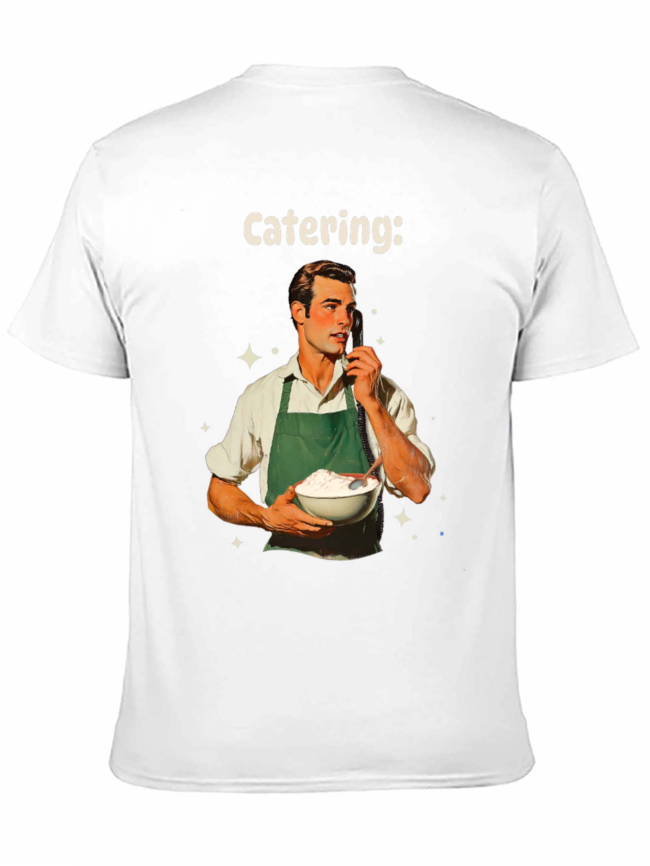 Black Retro Catering T-Shirt - Vintage Food Service Style view 11