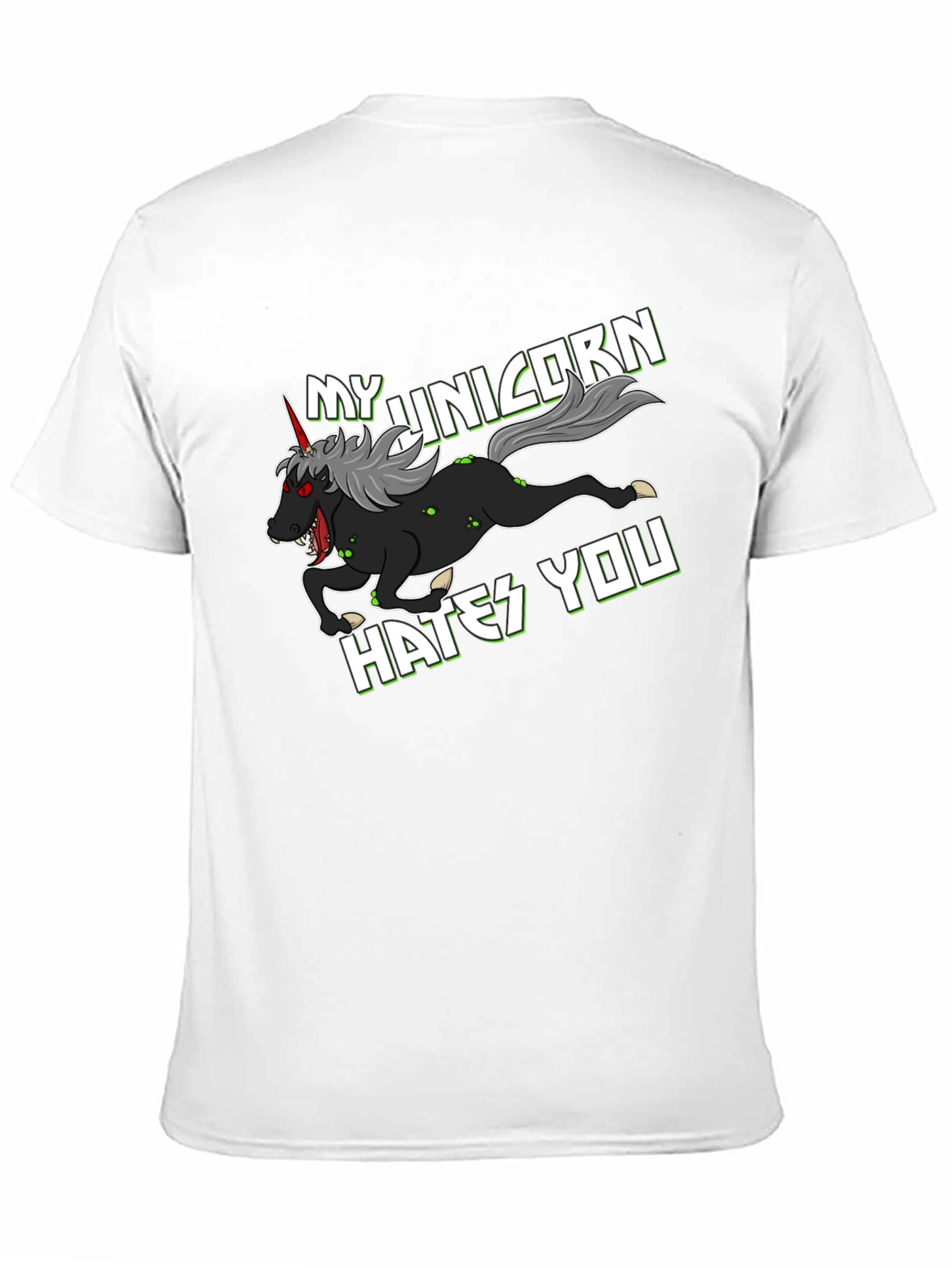 Black My Unicorn Hates You T-Shirt view 11