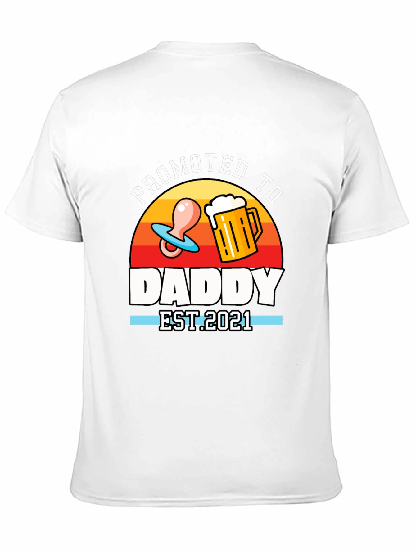 Black Promoted to Daddy EST 2021 T-Shirt view 11