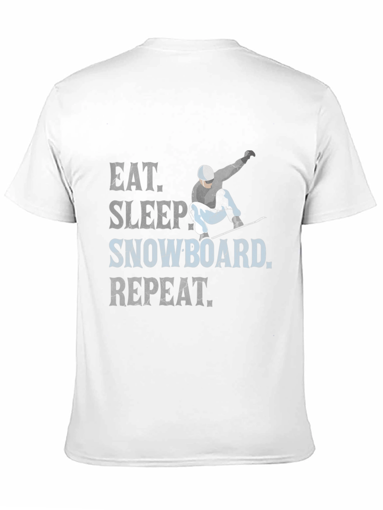 Black Eat Sleep Snowboard Repeat T-Shirt view 11