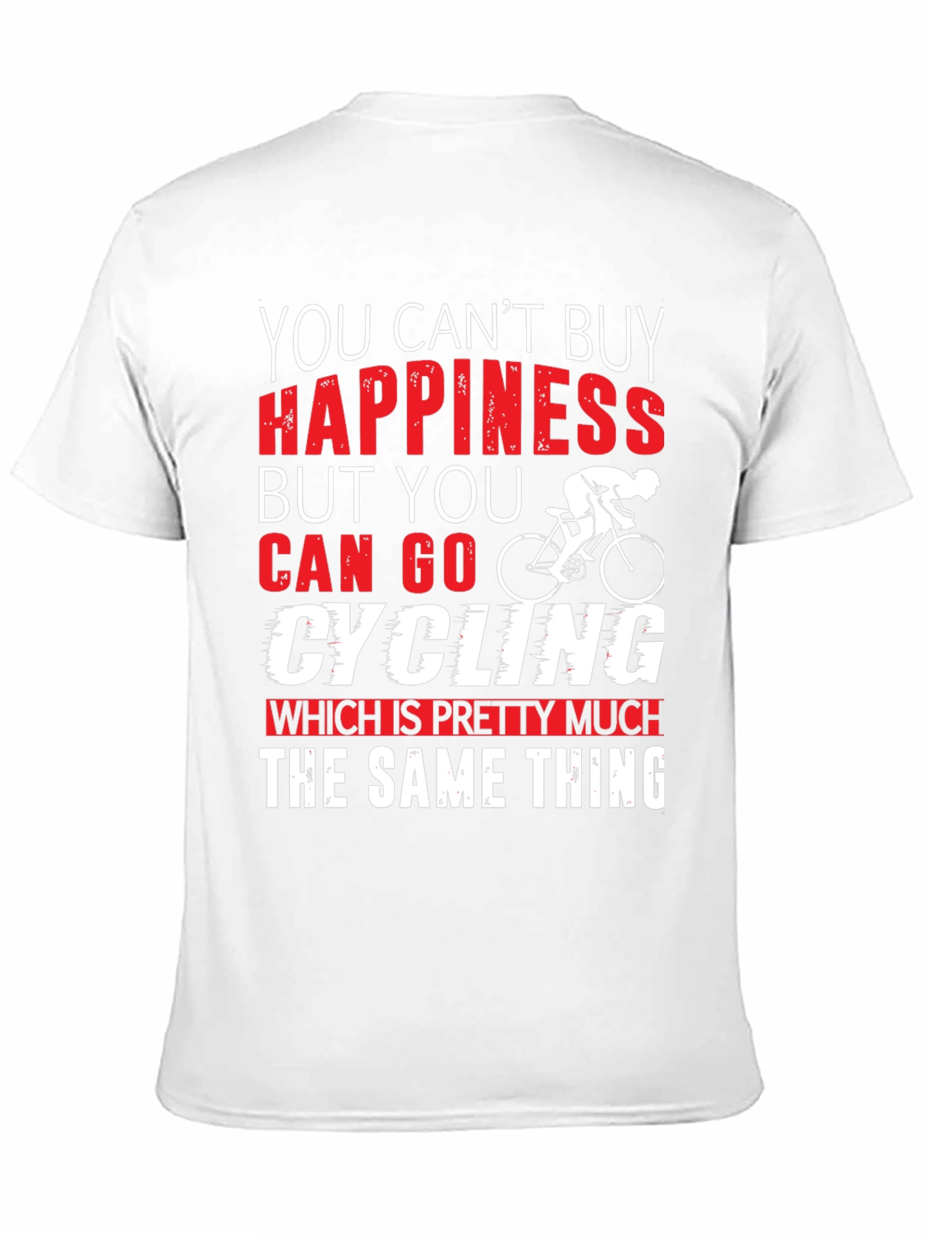 Black Cycling Happiness T-Shirt | Bike Lover Gift view 11