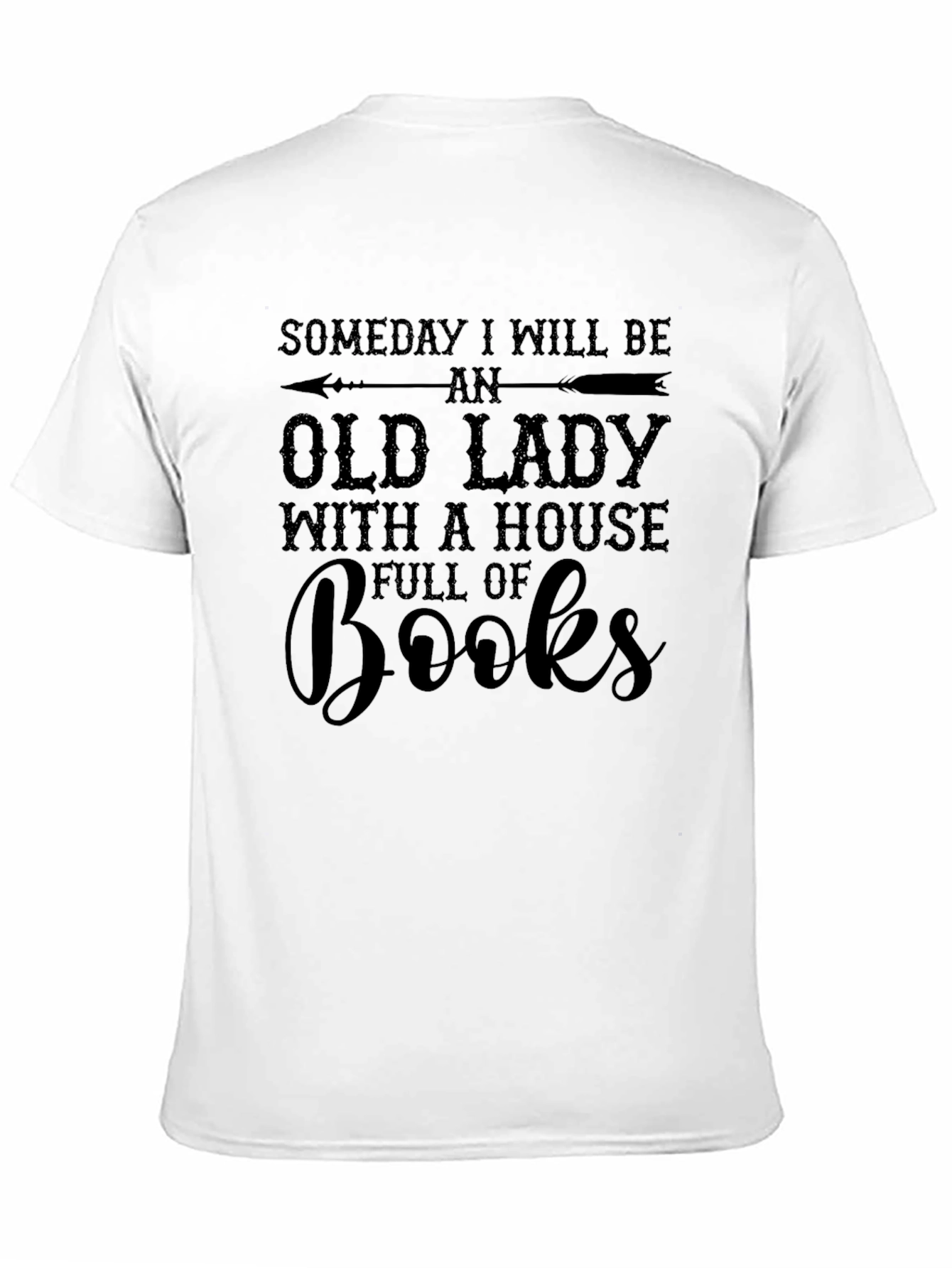 Black Someday Old Lady Books T-Shirt, Book Lover Tee view 11