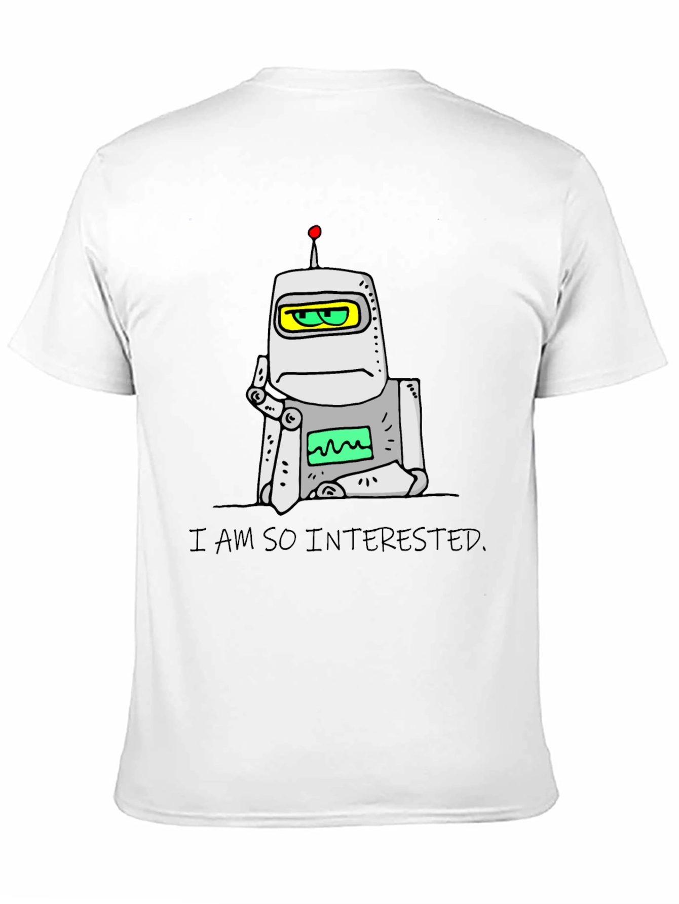 Black Interested Robot Graphic T-Shirt view 11