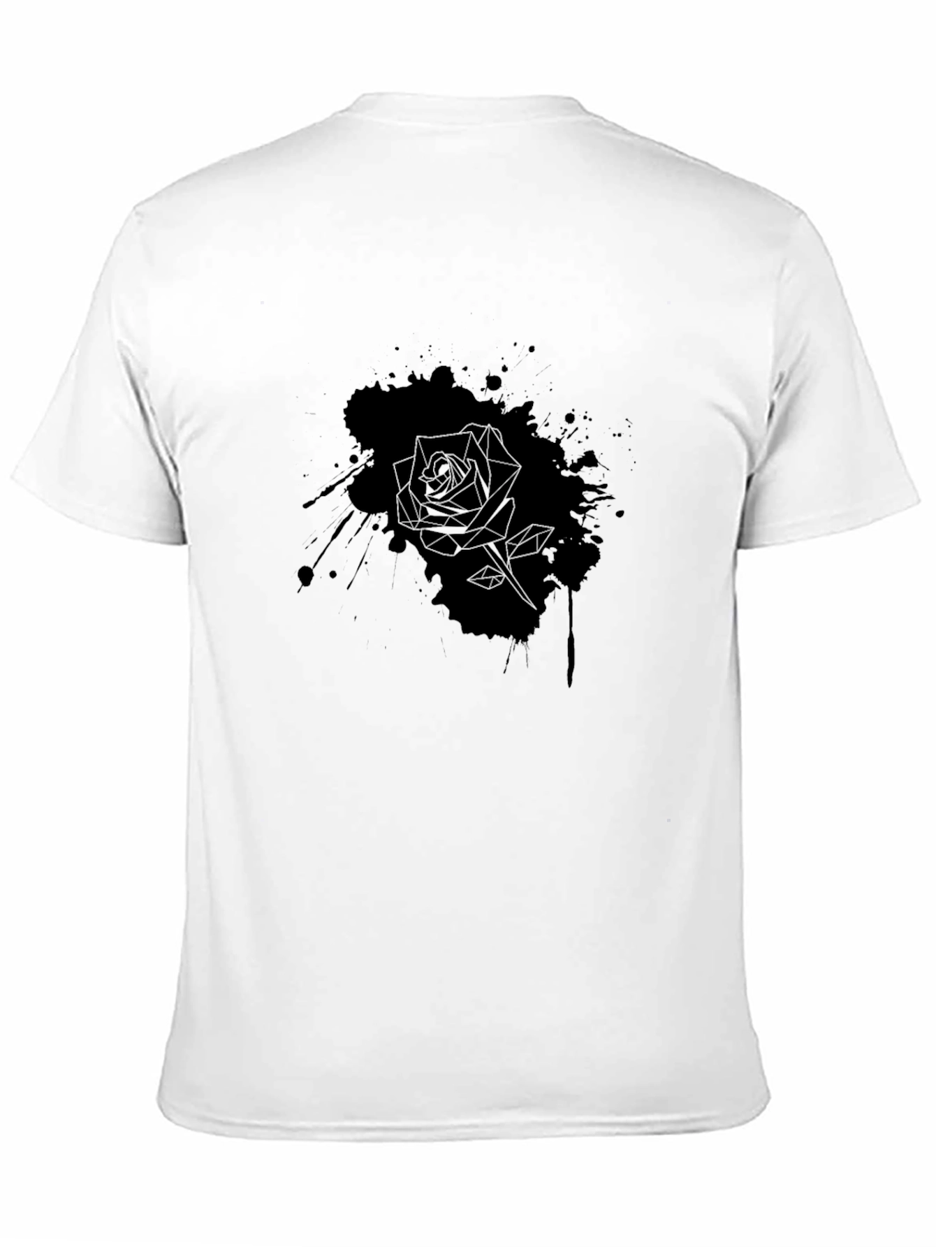 Black Men's Black Rose Graphic Tee - Stylish Casual Wear view 11