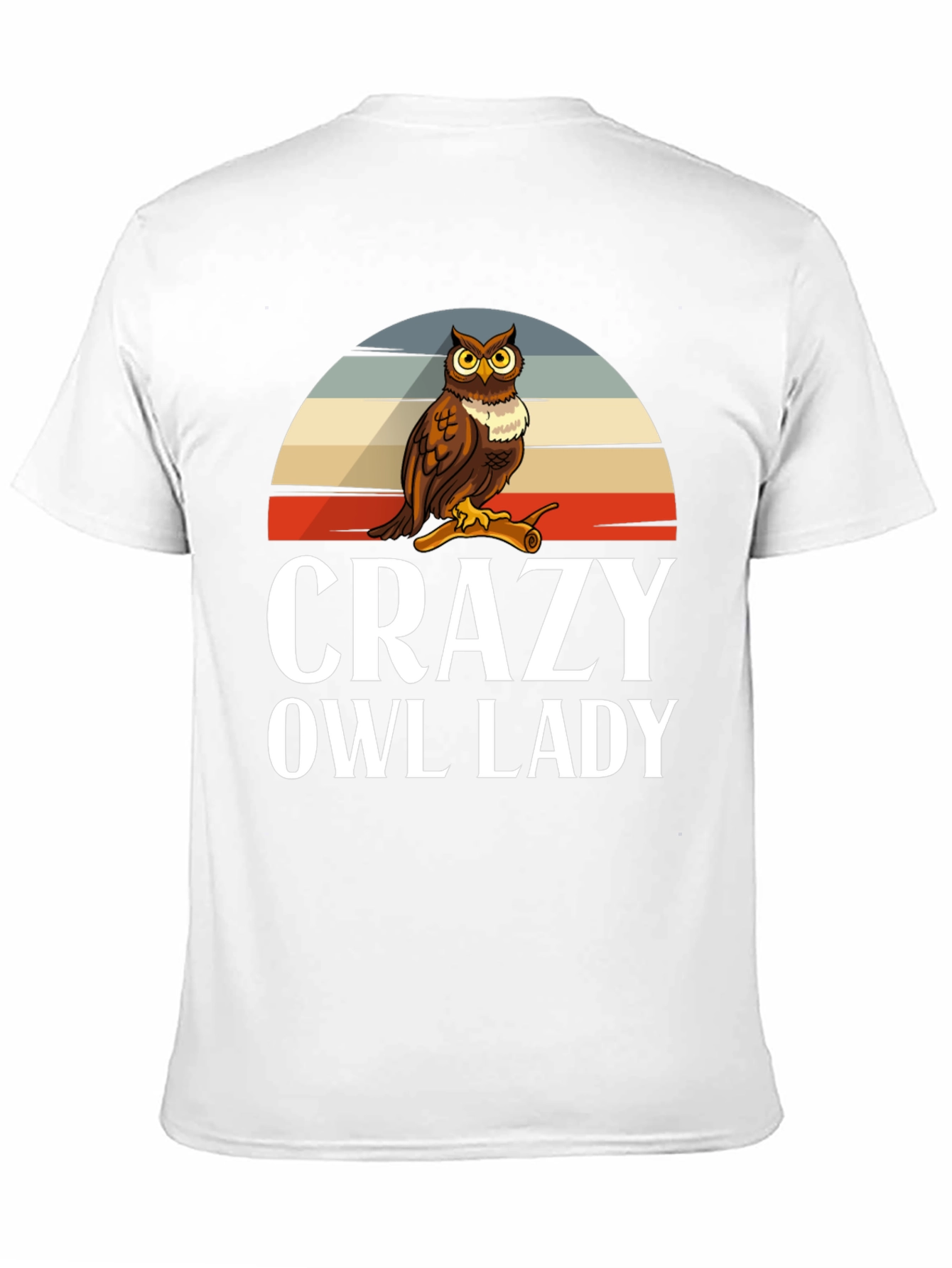 Black Crazy Owl Lady Graphic T-Shirt view 11