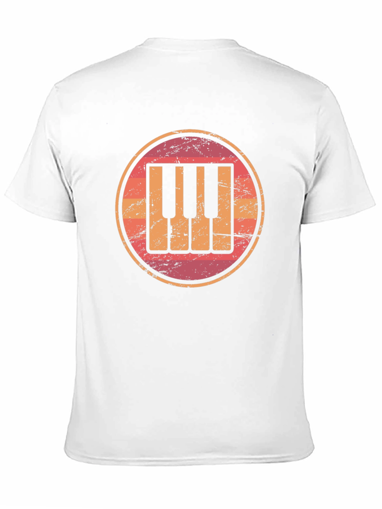 Black Retro Piano Keys Graphic Tee - Vintage Music Lover Shirt view 11
