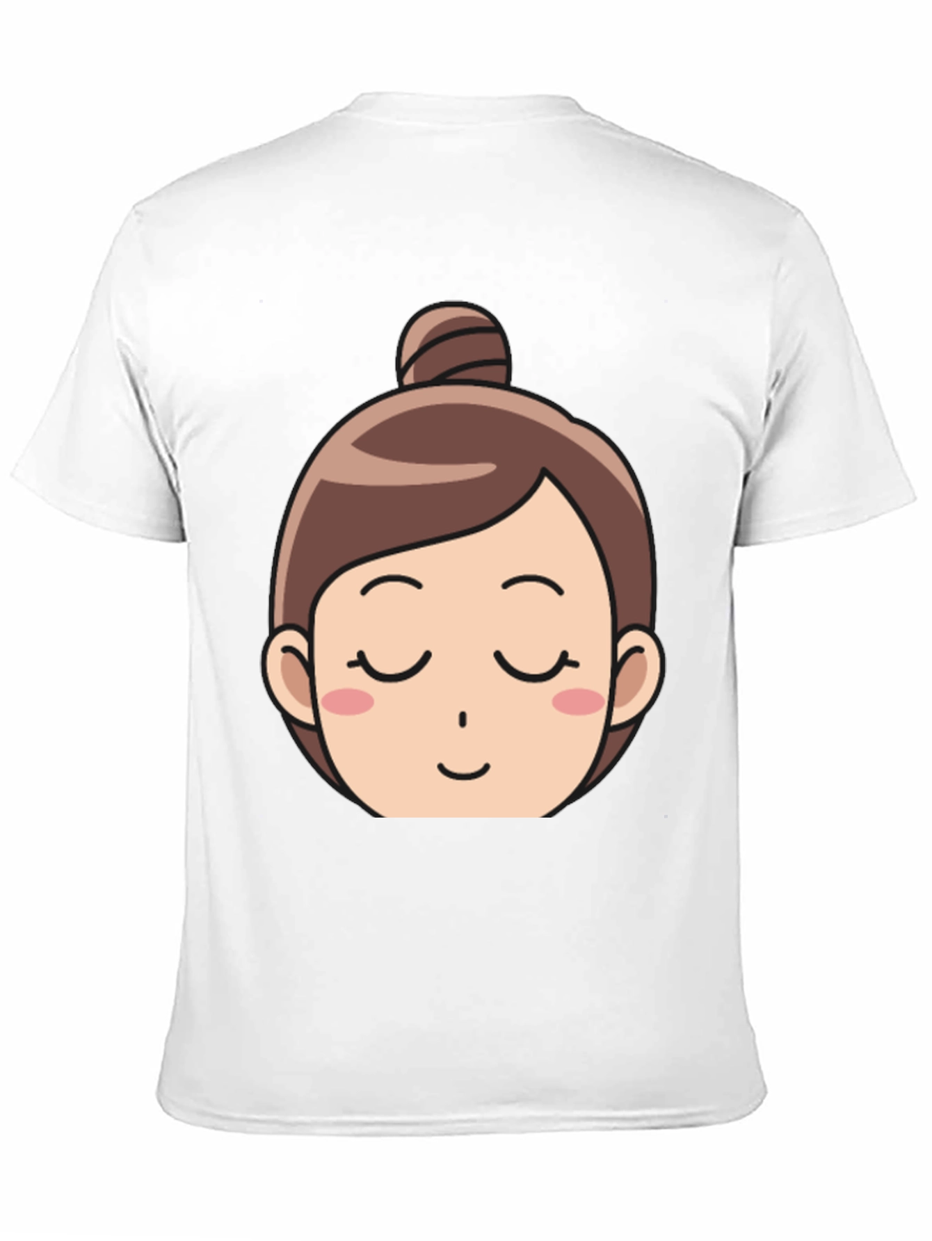 Black Cartoon Girl Face T-Shirt view 11