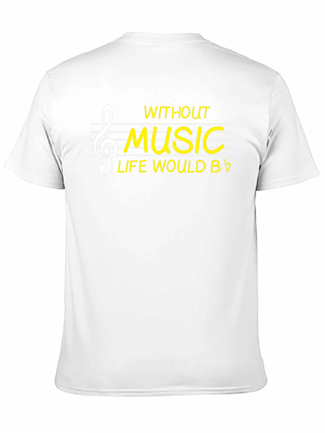 Black Music Lover T-Shirt - Without Music Life Would B Flat view 11