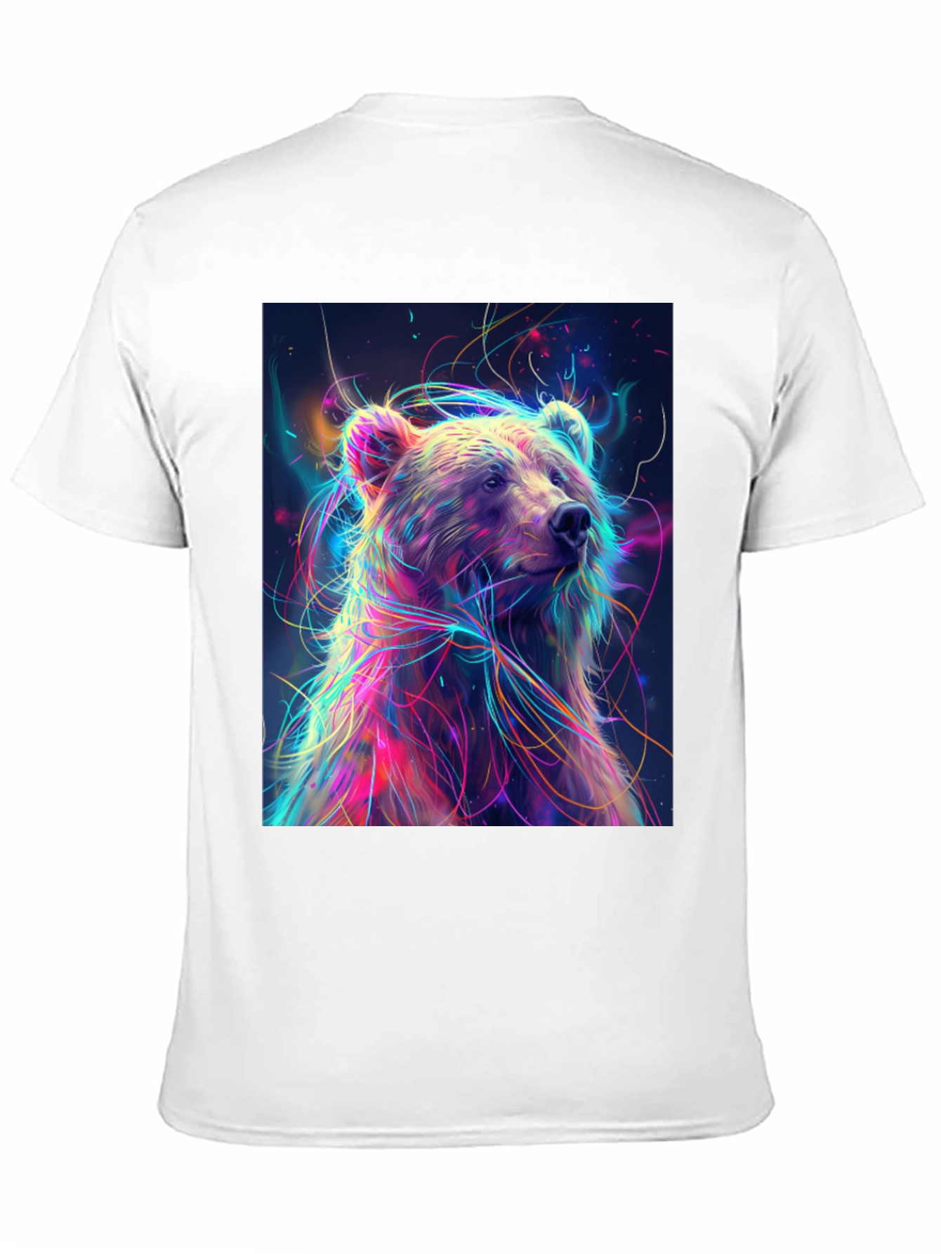 Black Colorful Bear Graphic Print Black T-Shirt view 11