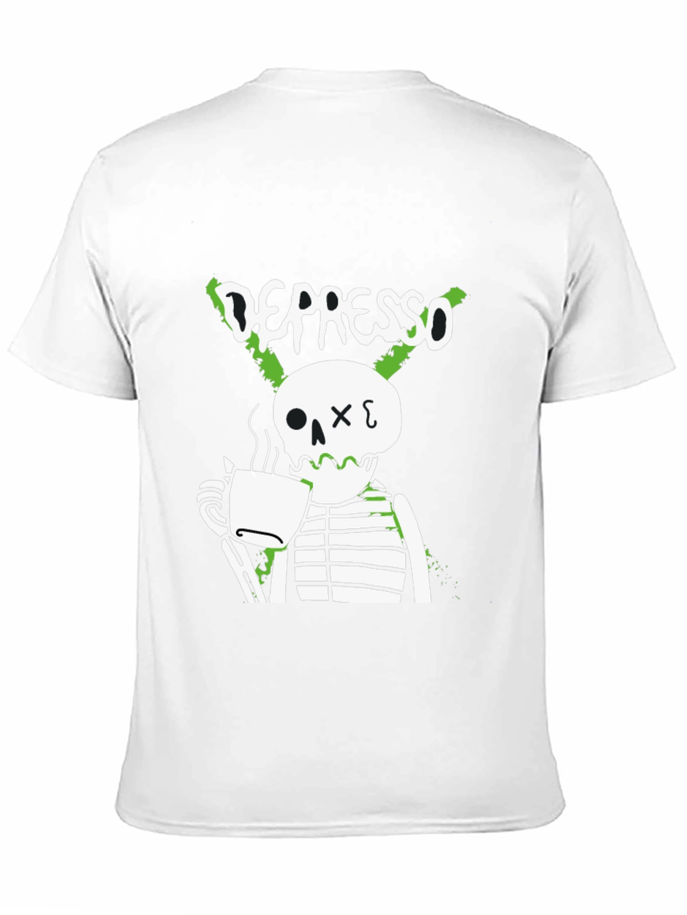 Black Depresso Skeleton Coffee T-Shirt - Funny Graphic Tee view 11