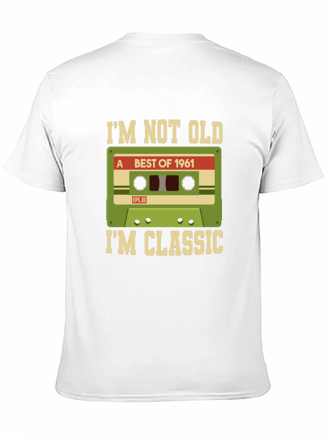 Black I'm Not Old, I'm Classic 1961 Cassette Tape T-Shirt view 11