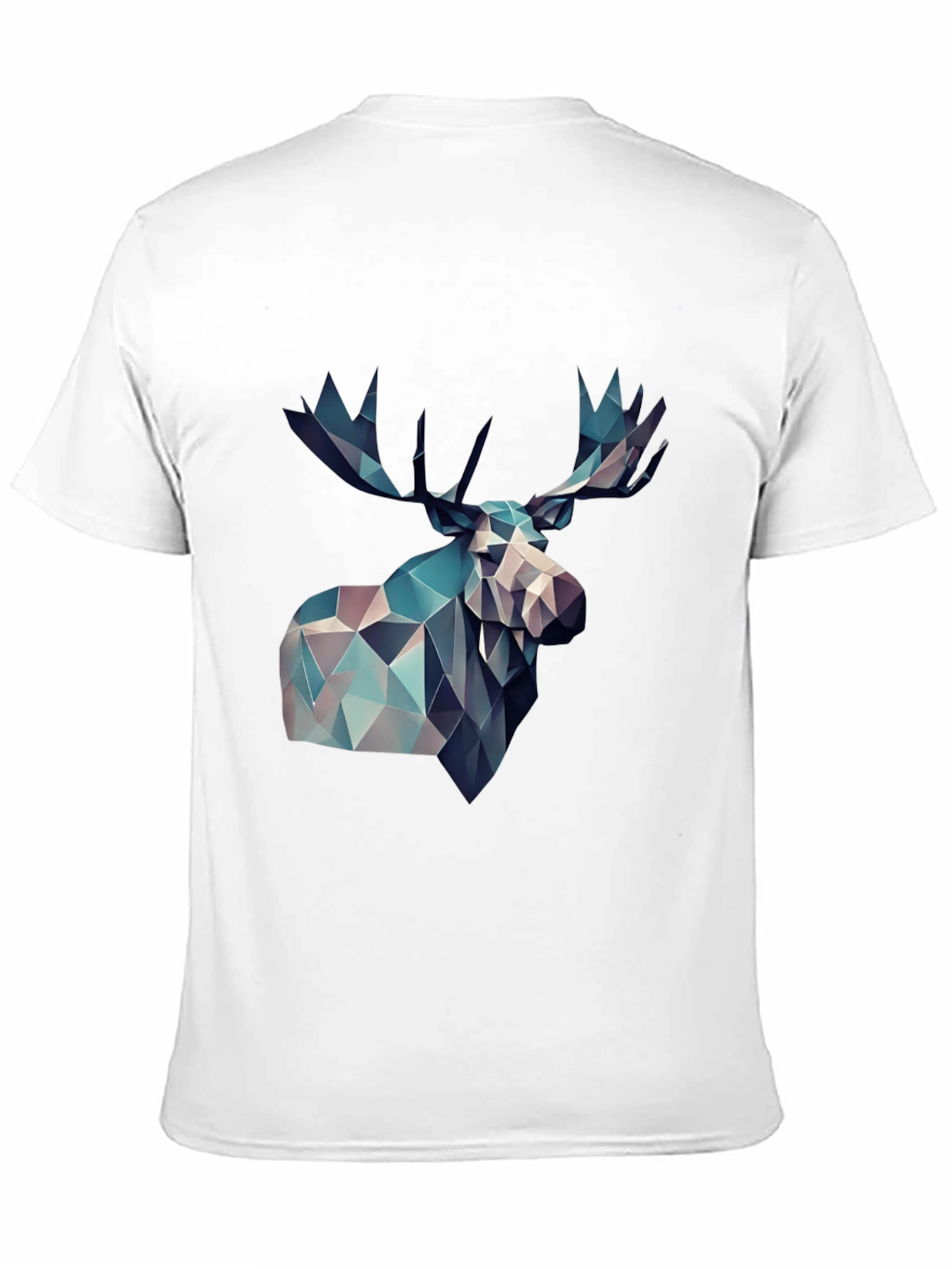 Black Geometric Moose Graphic Print Black T-Shirt view 11