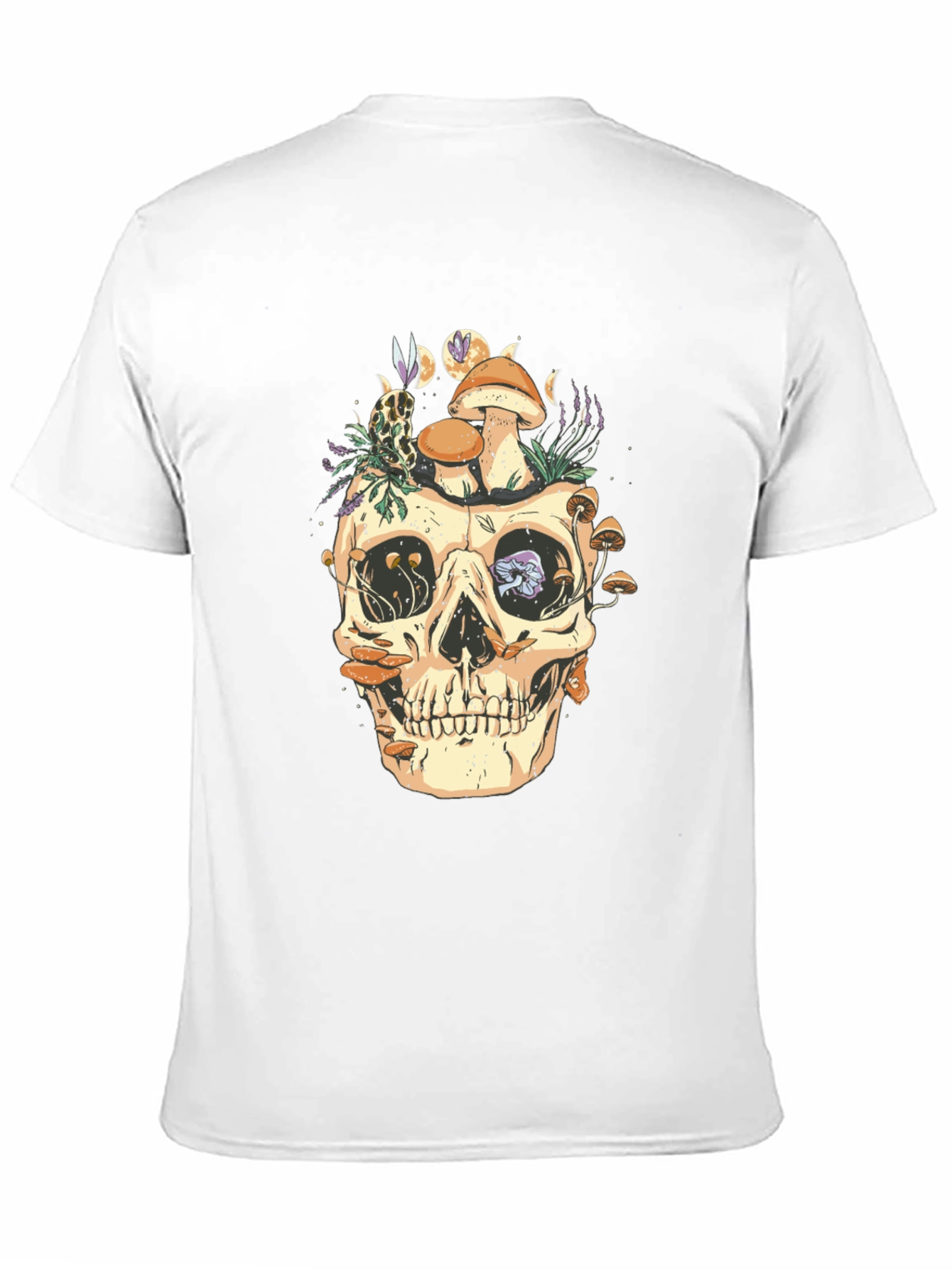 Black Skull & Mushroom Graphic T-Shirt view 11