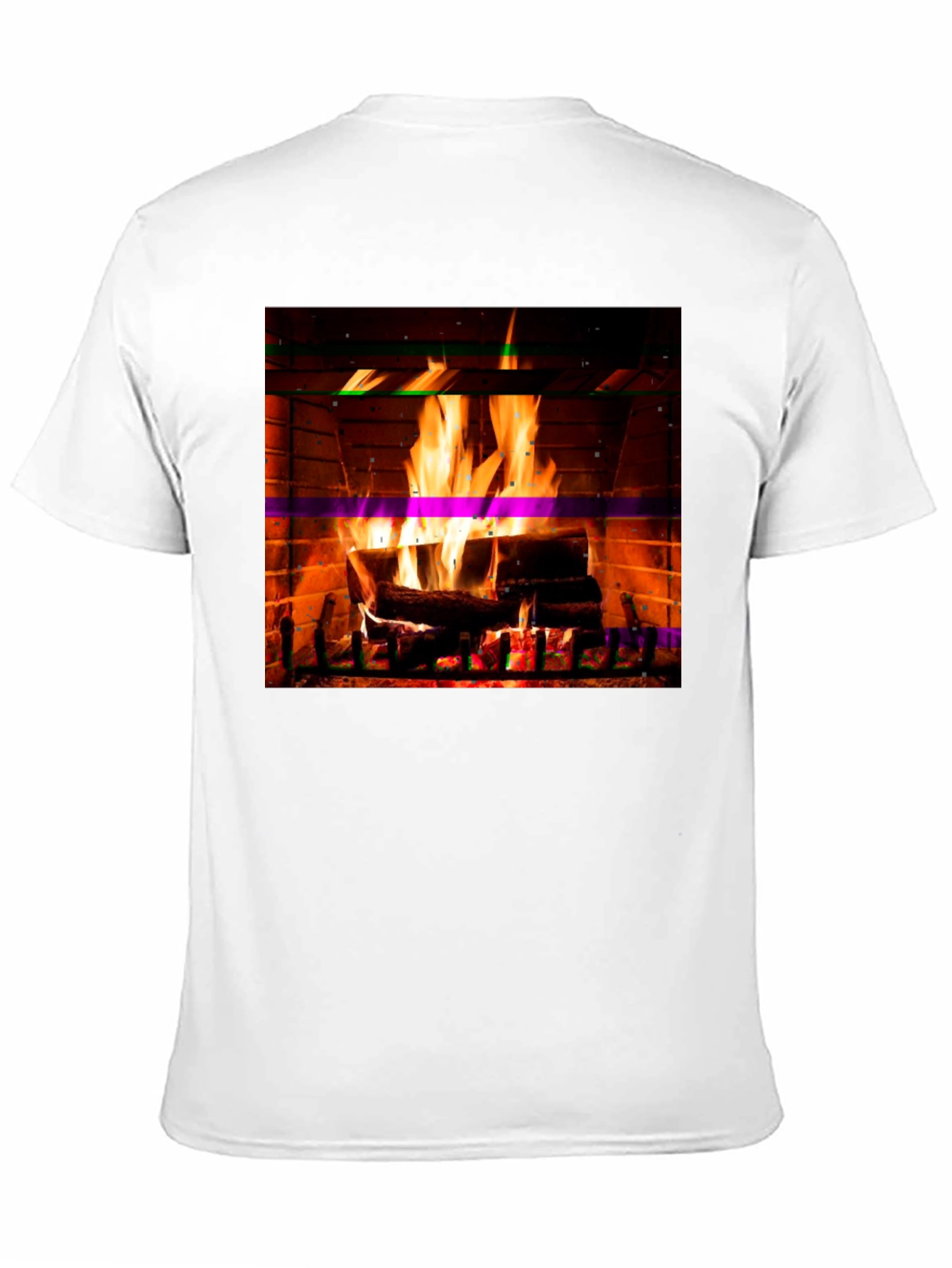 Black Cozy Fireplace Graphic T-Shirt view 11