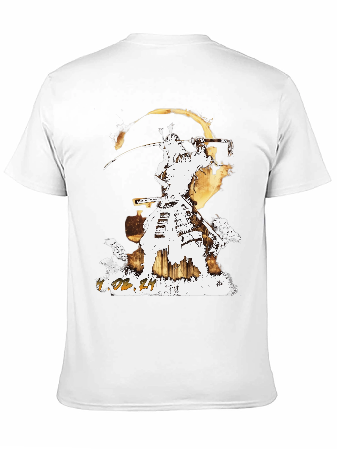 Black Samurai Graphic T-Shirt - Men's Short Sleeve Crew Neck Tee view 11