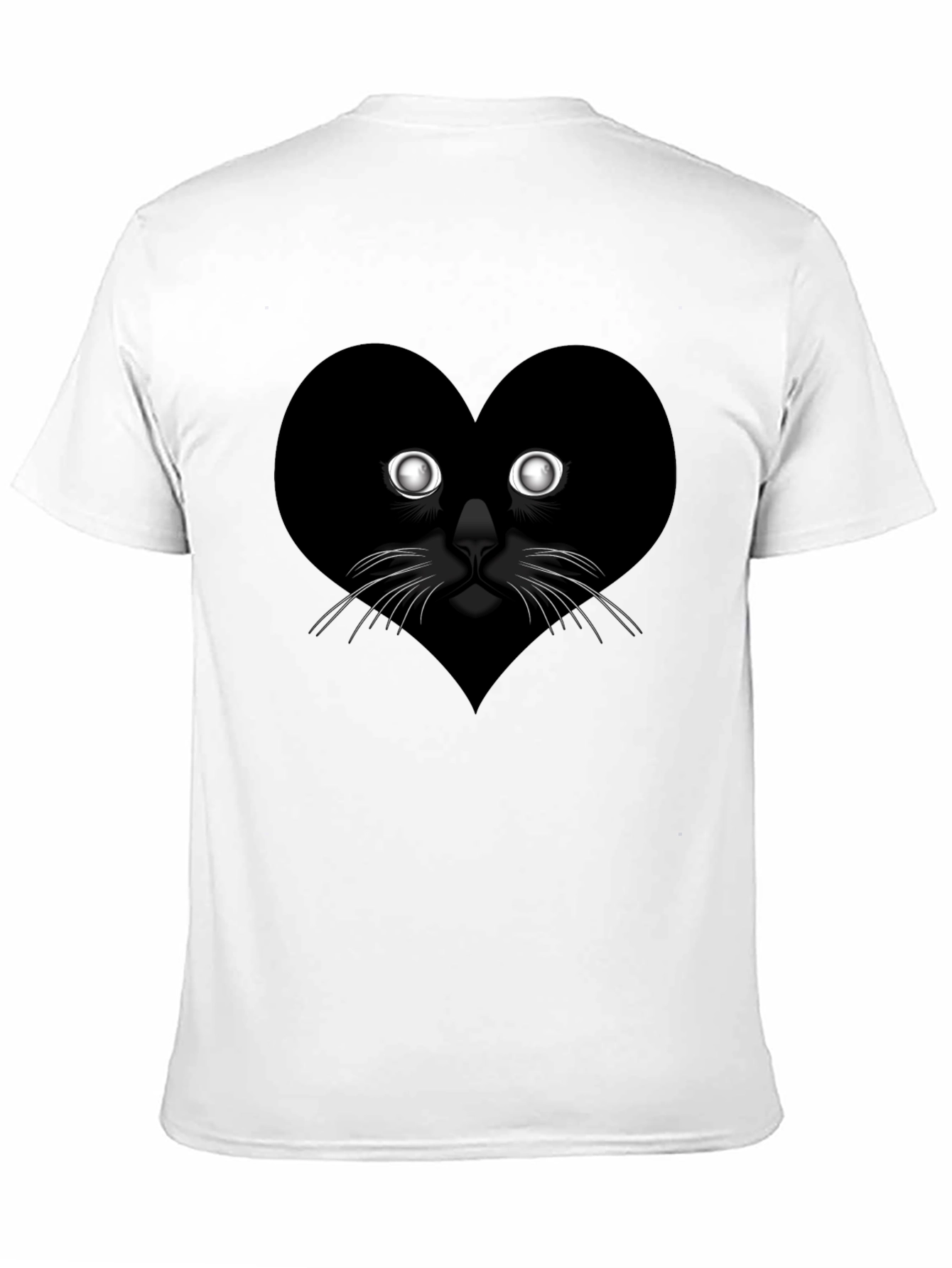 Black Heart Cat Graphic Tee - Black Casual T-Shirt view 11