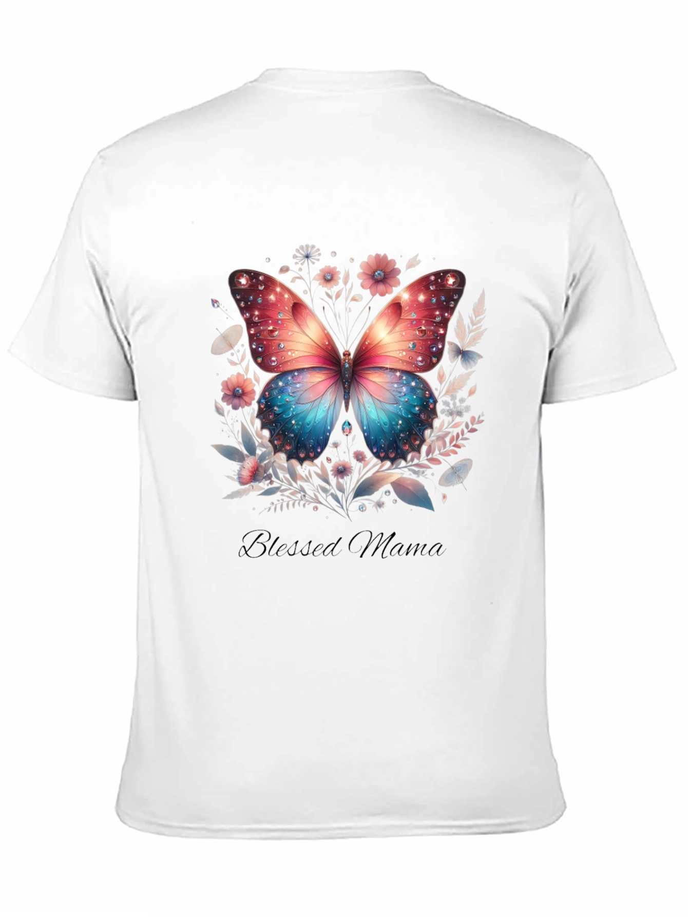 Black Blessed Mama Butterfly Graphic Tee view 11