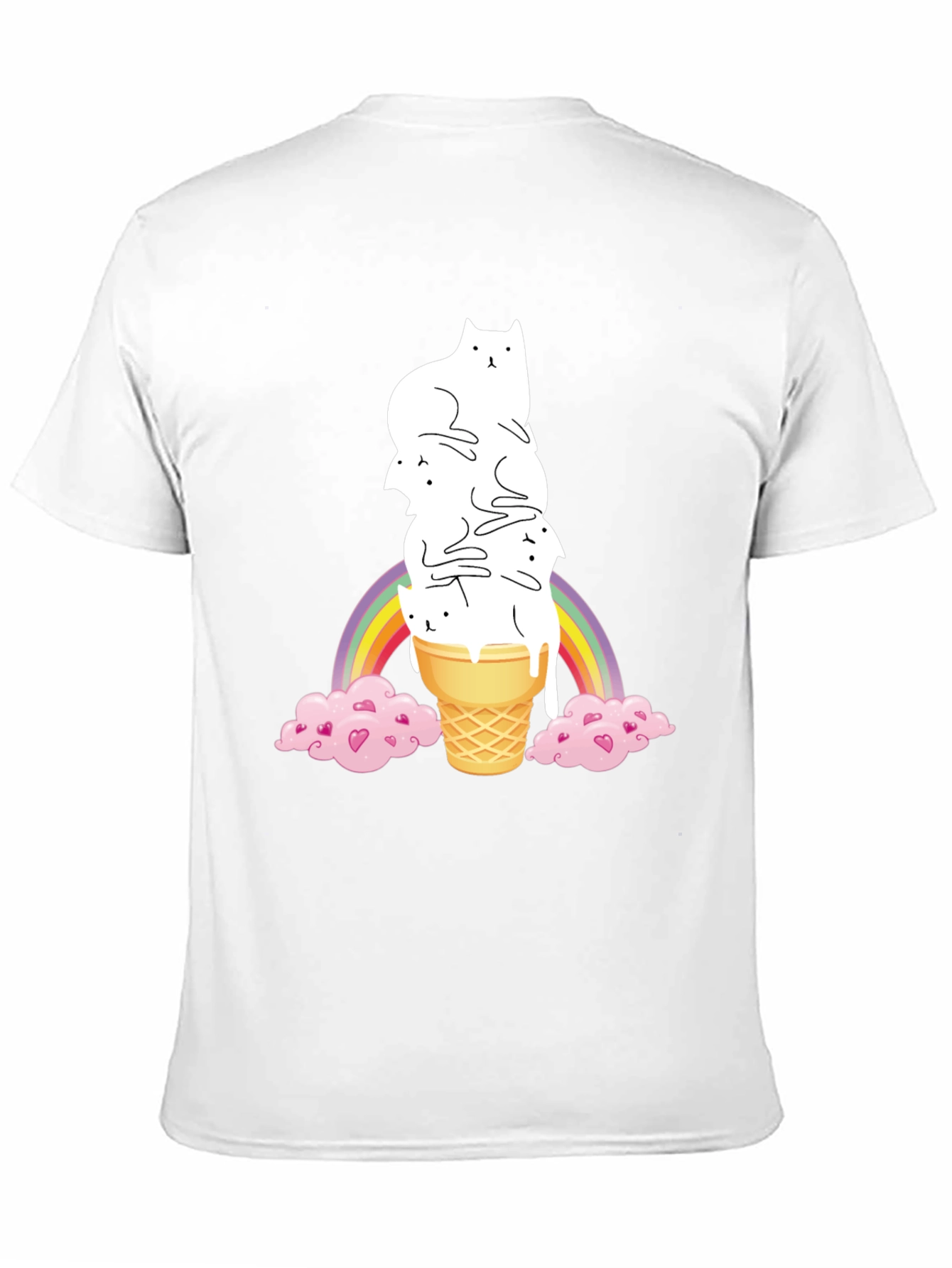 Black Cat Ice Cream Rainbow Graphic Tee view 11