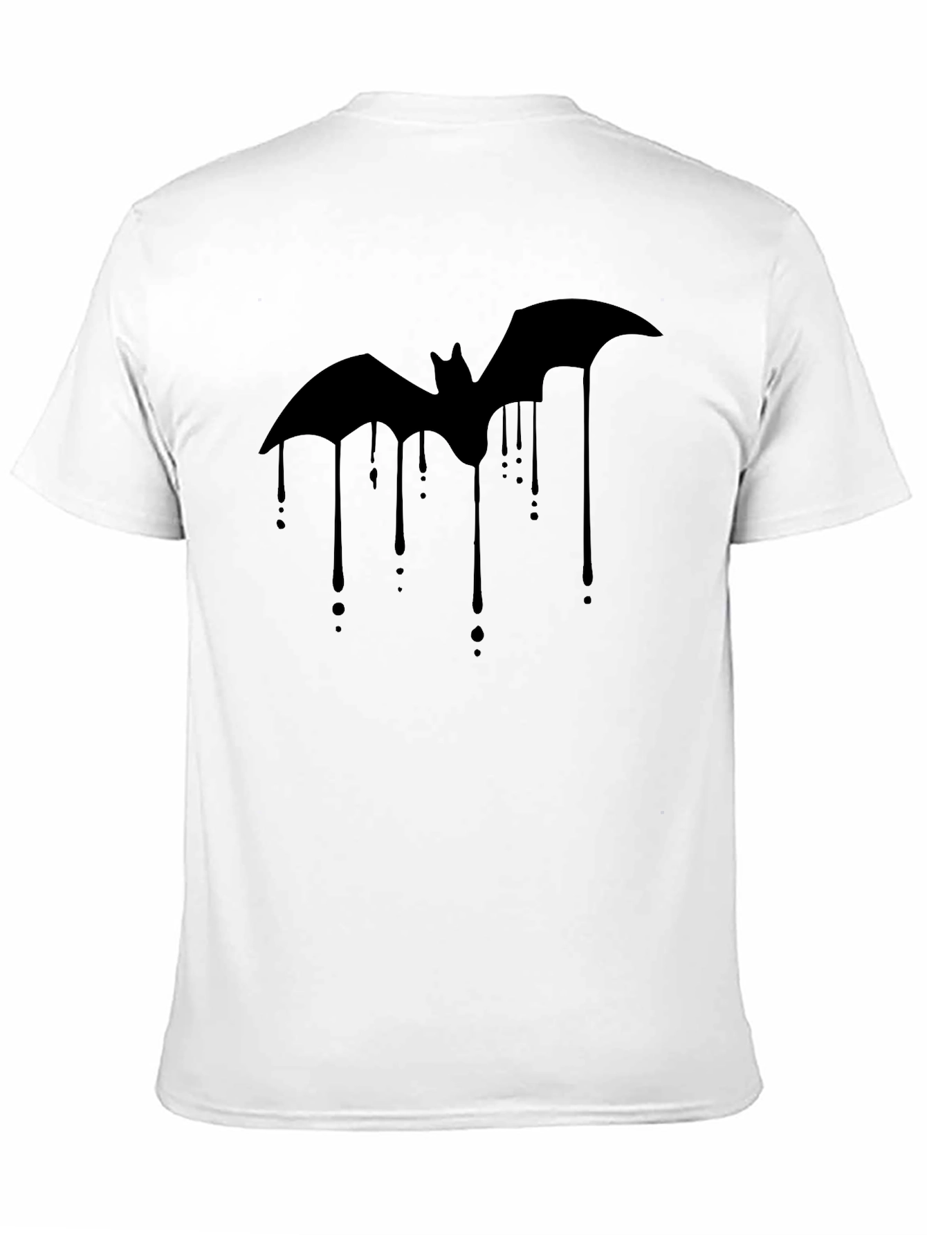Black Bat Drip Graphic Tee - Men's Black T-Shirt view 11