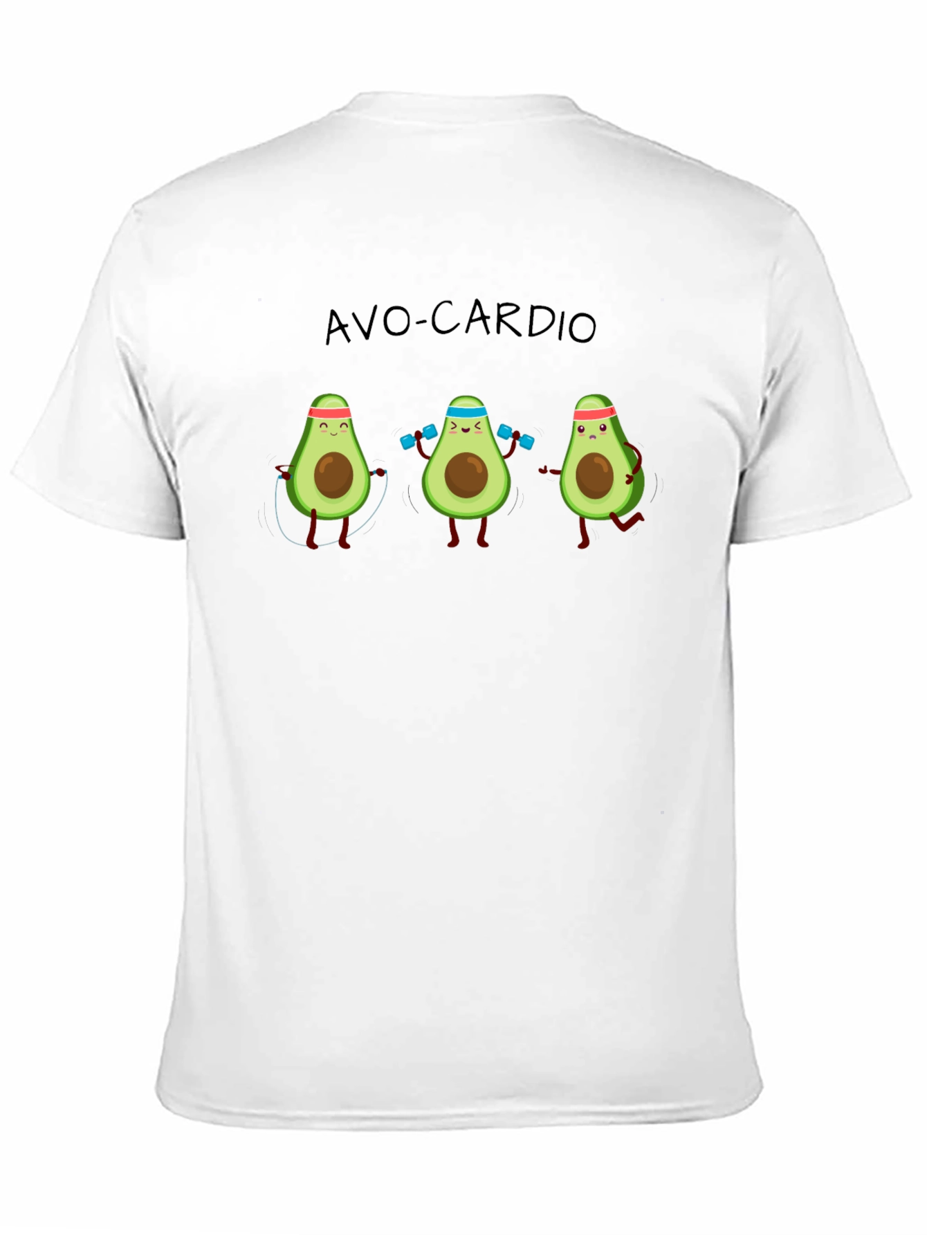 Black Avo-Cardio T-Shirt: Avocado Workout Humor view 11