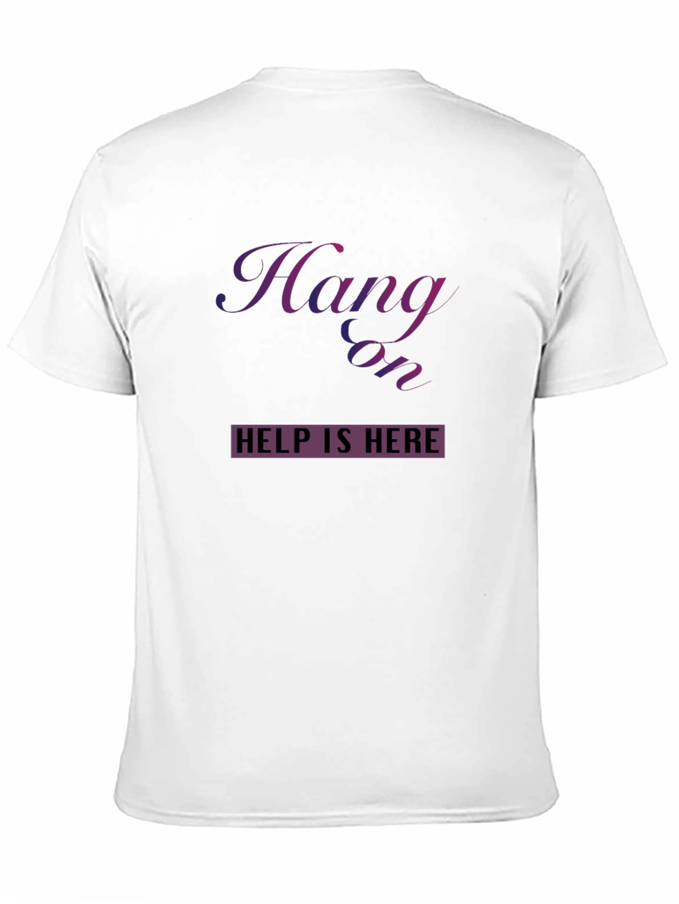Black Hang On Help Is Here Graphic Tee - Unisex view 11