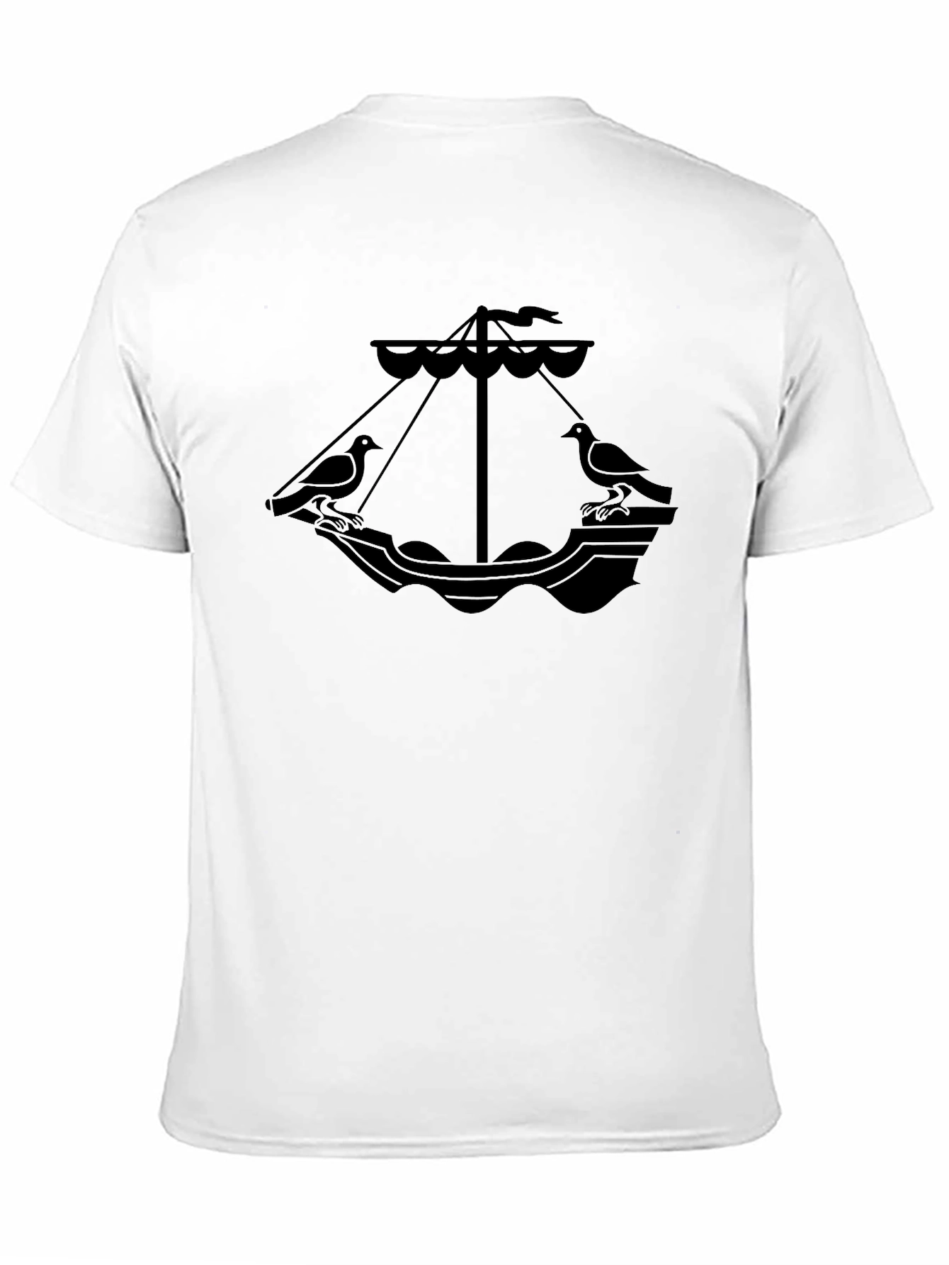 Black Black T-Shirt with Bird Boat Graphic view 11