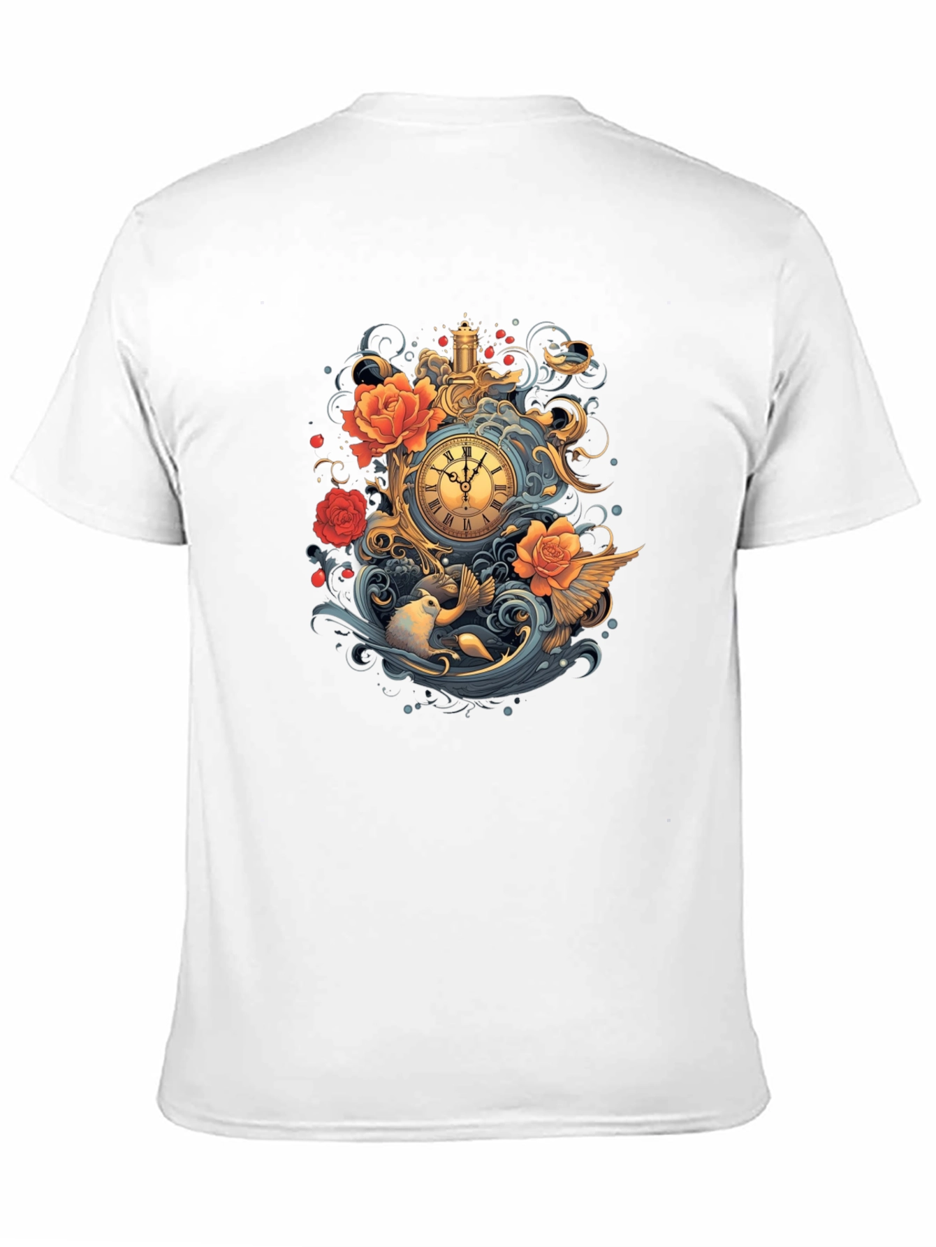 Black Whimsical Clockwork T-Shirt view 11