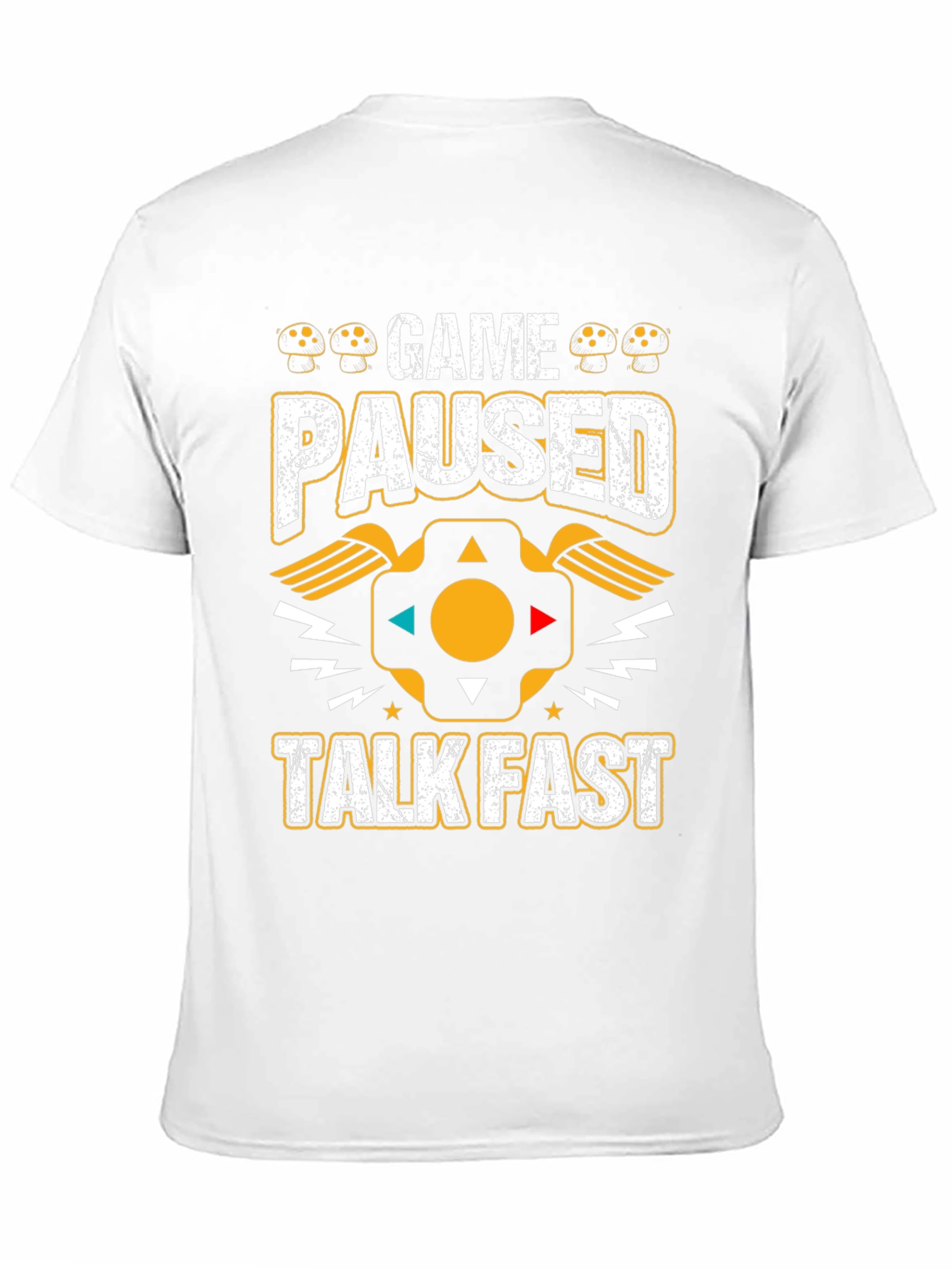 Black Game Paused Talk Fast T-Shirt view 11