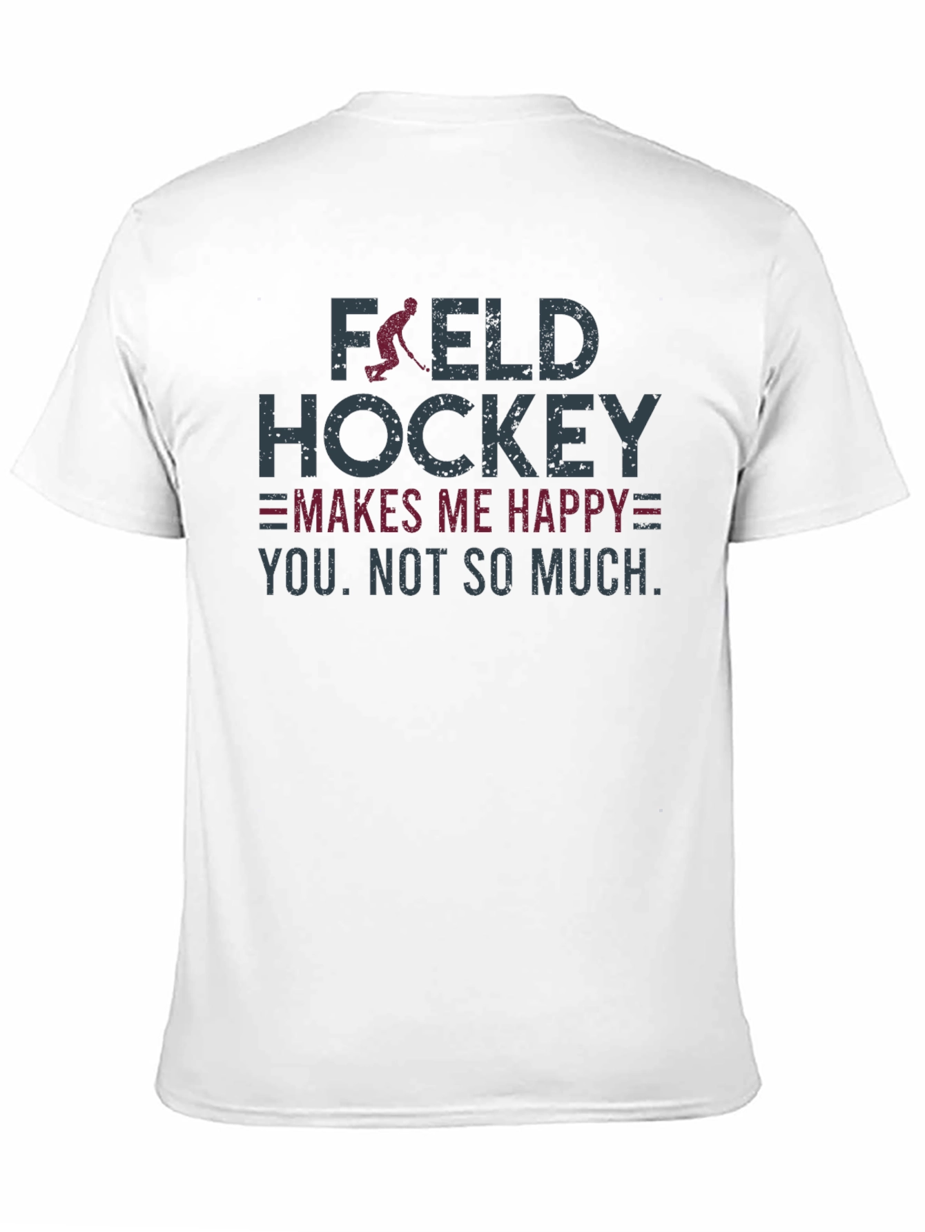 Black Field Hockey Makes Me Happy Graphic T-Shirt view 11
