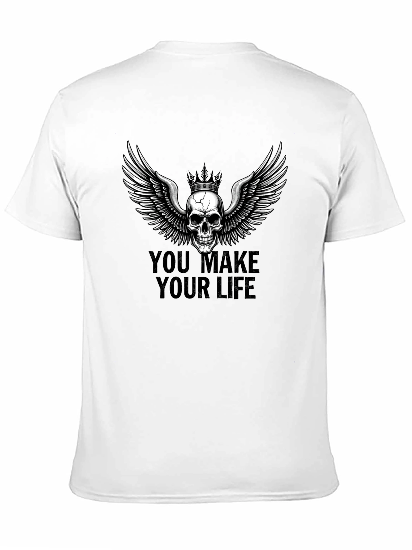 Black Skull Wings Graphic Tee - You Make Your Life view 11