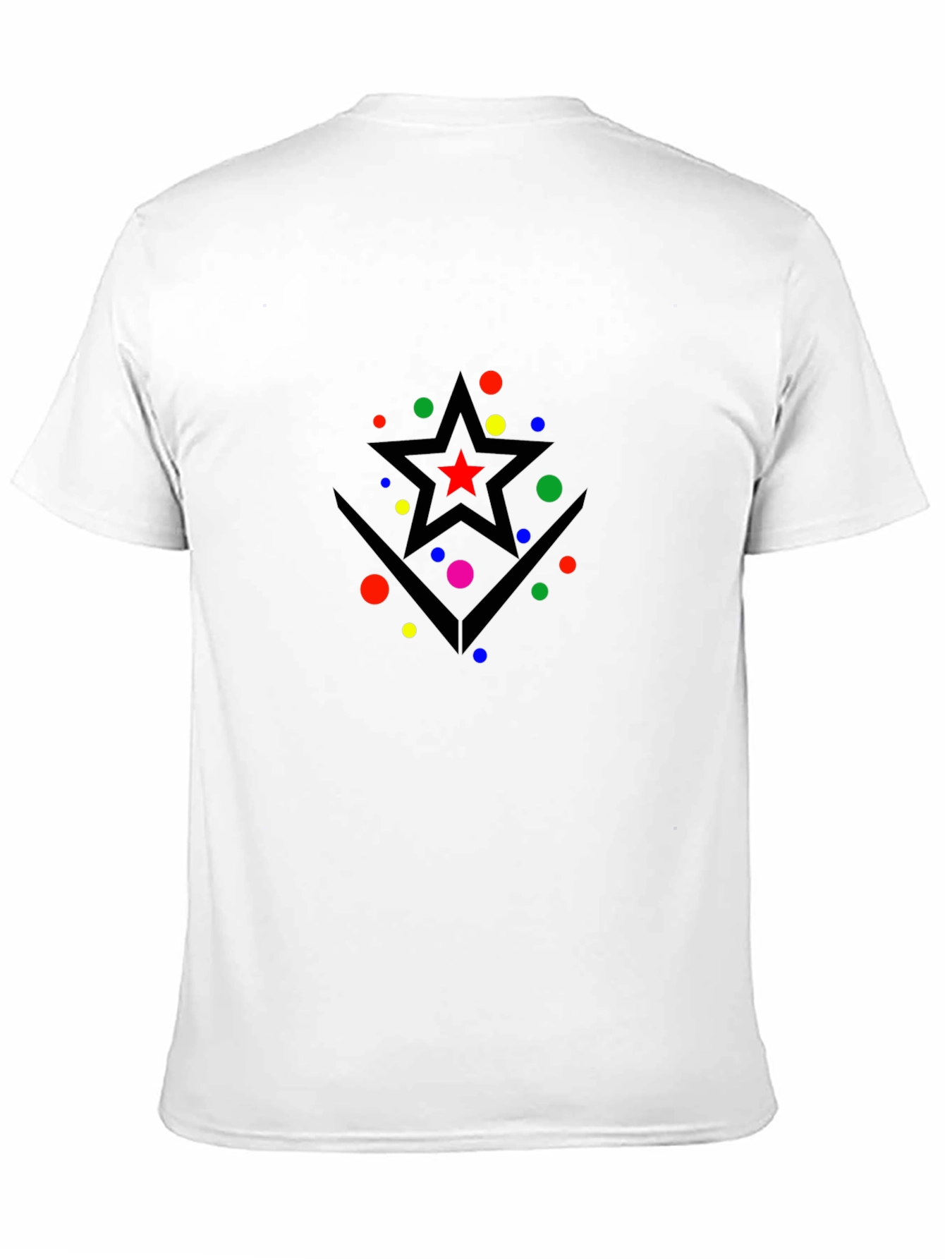 Black Starry Geometric Graphic T-Shirt - Modern Black Tee view 11