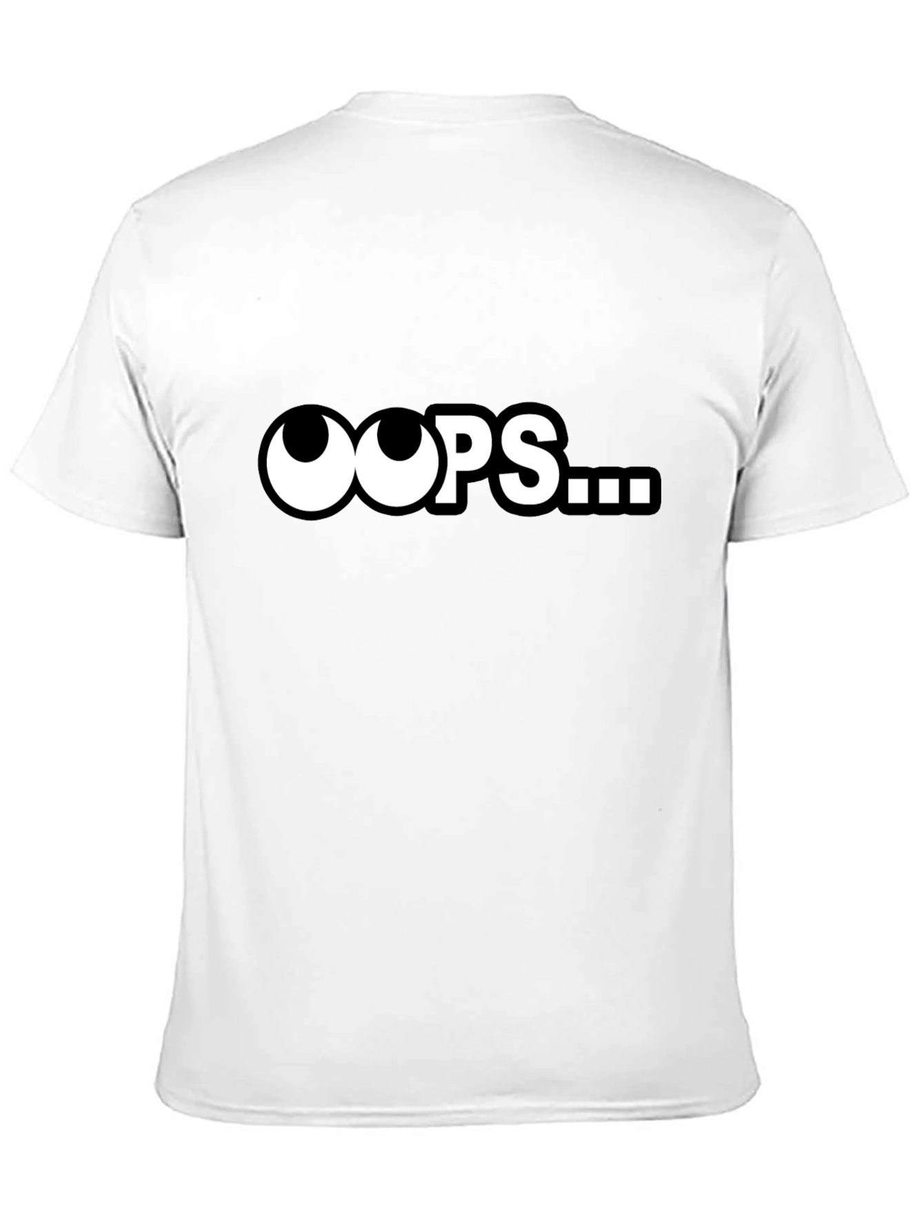 Black Oops... Funny Graphic T-Shirt - Classic Black view 11
