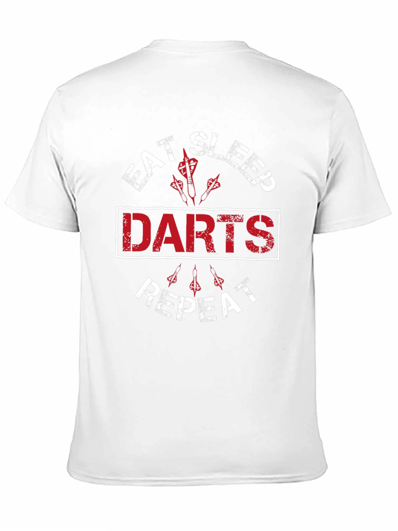 Black Eat Sleep Darts Repeat - Funny Dart Player T-Shirt view 11